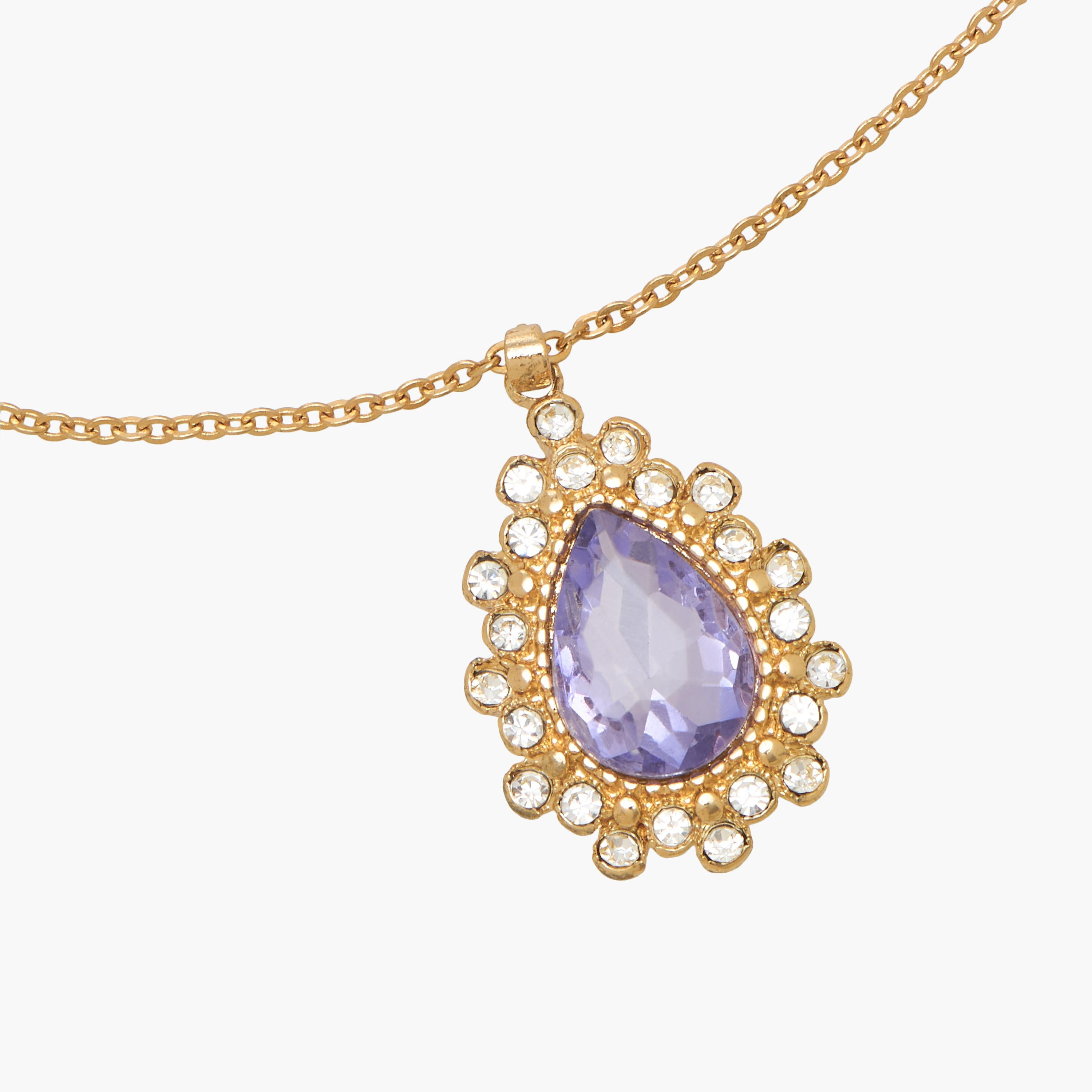 Gold Tone Pendant Necklace with Embellished Design-women-watchesandjewellery-jewellery-necklacesandpendants-image-3