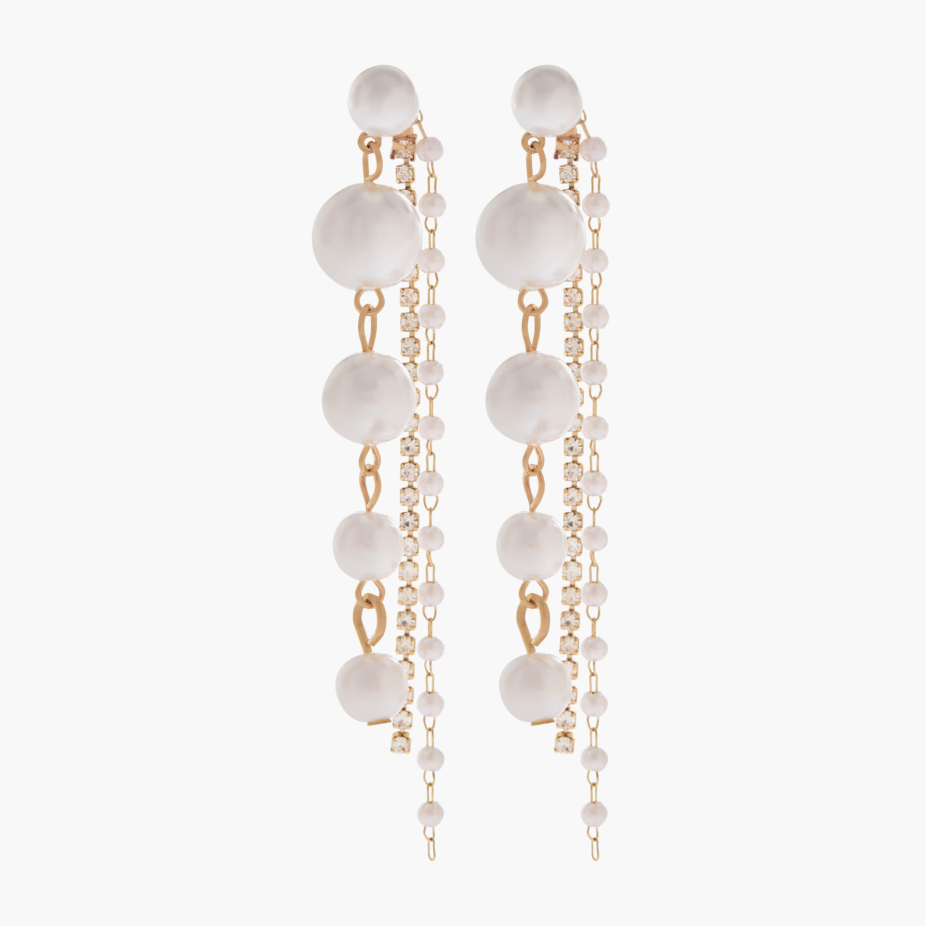 حلق ميتالك مزين باللؤلؤ مع مكبس إغلاق خلفي-women-watchesandjewellery-jewellery-earrings-image-1