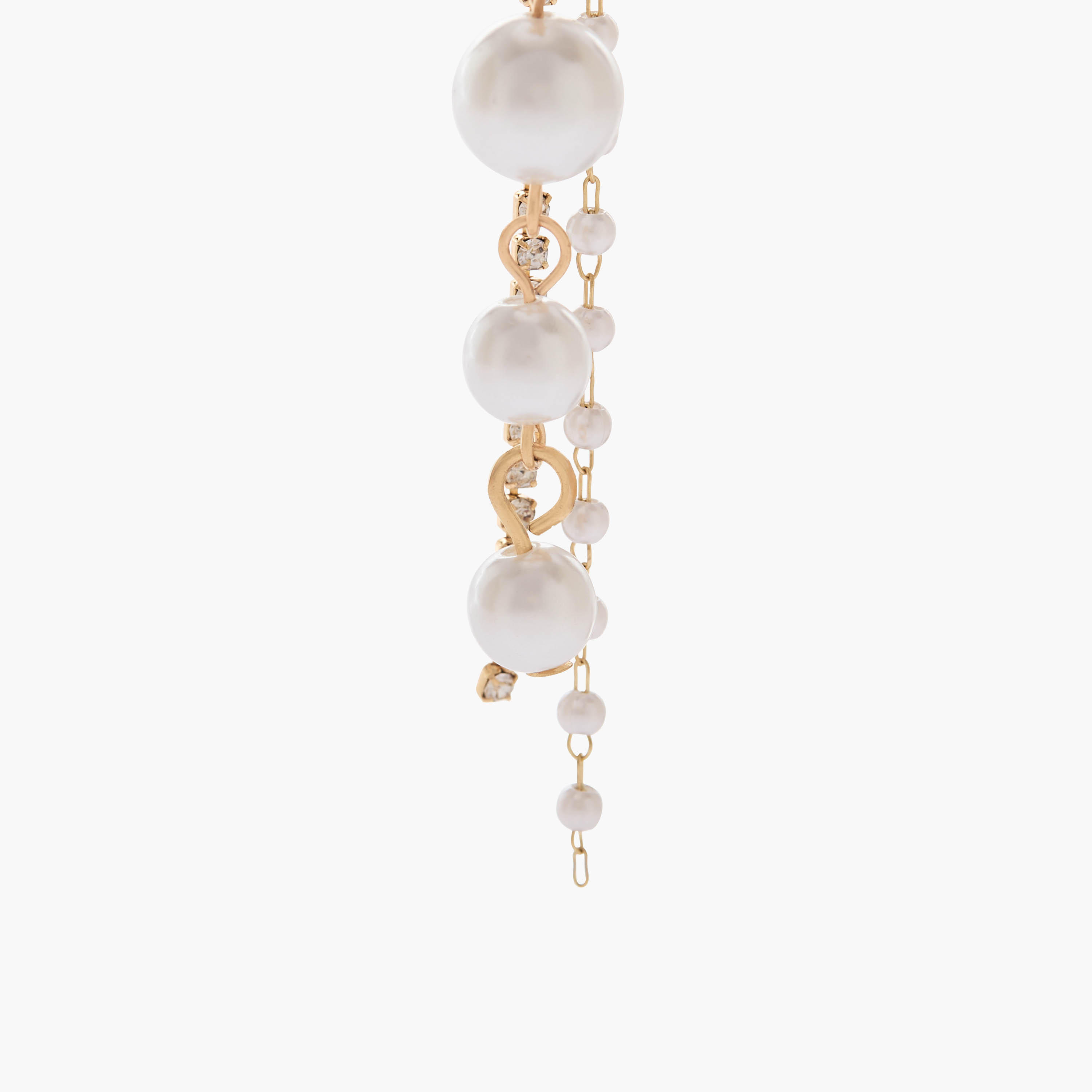 حلق ميتالك مزين باللؤلؤ مع مكبس إغلاق خلفي-women-watchesandjewellery-jewellery-earrings-image-4
