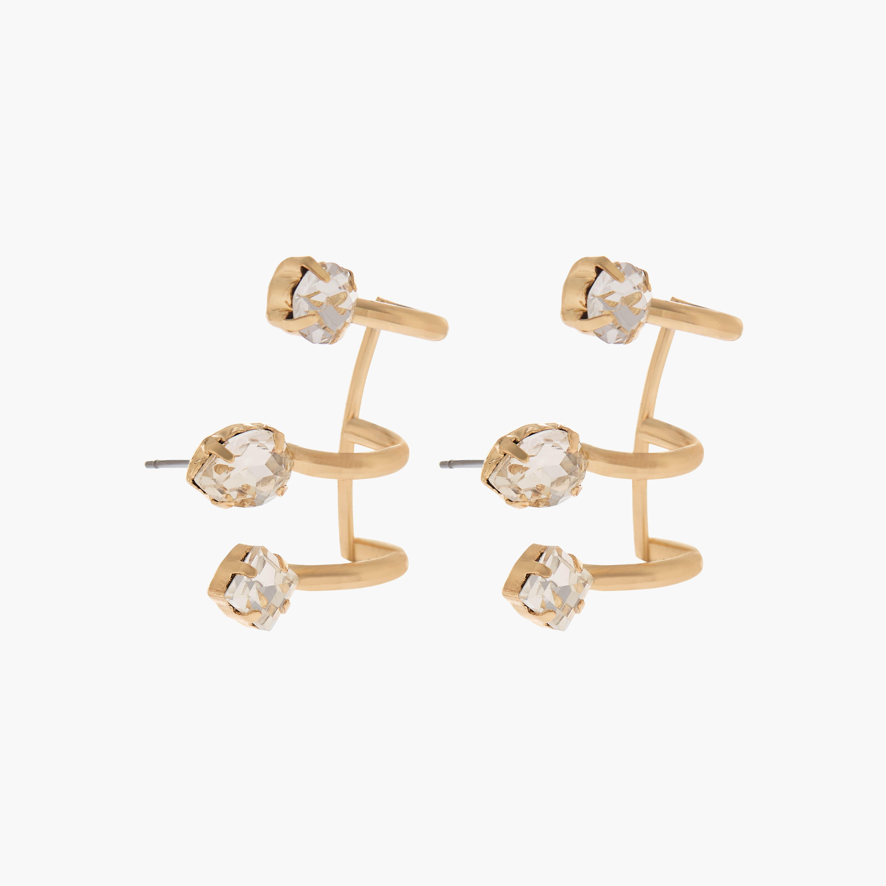 Gold Tone Embellished Cuff Earrings with Pushback Closure-women-watchesandjewellery-jewellery-earrings-image-1