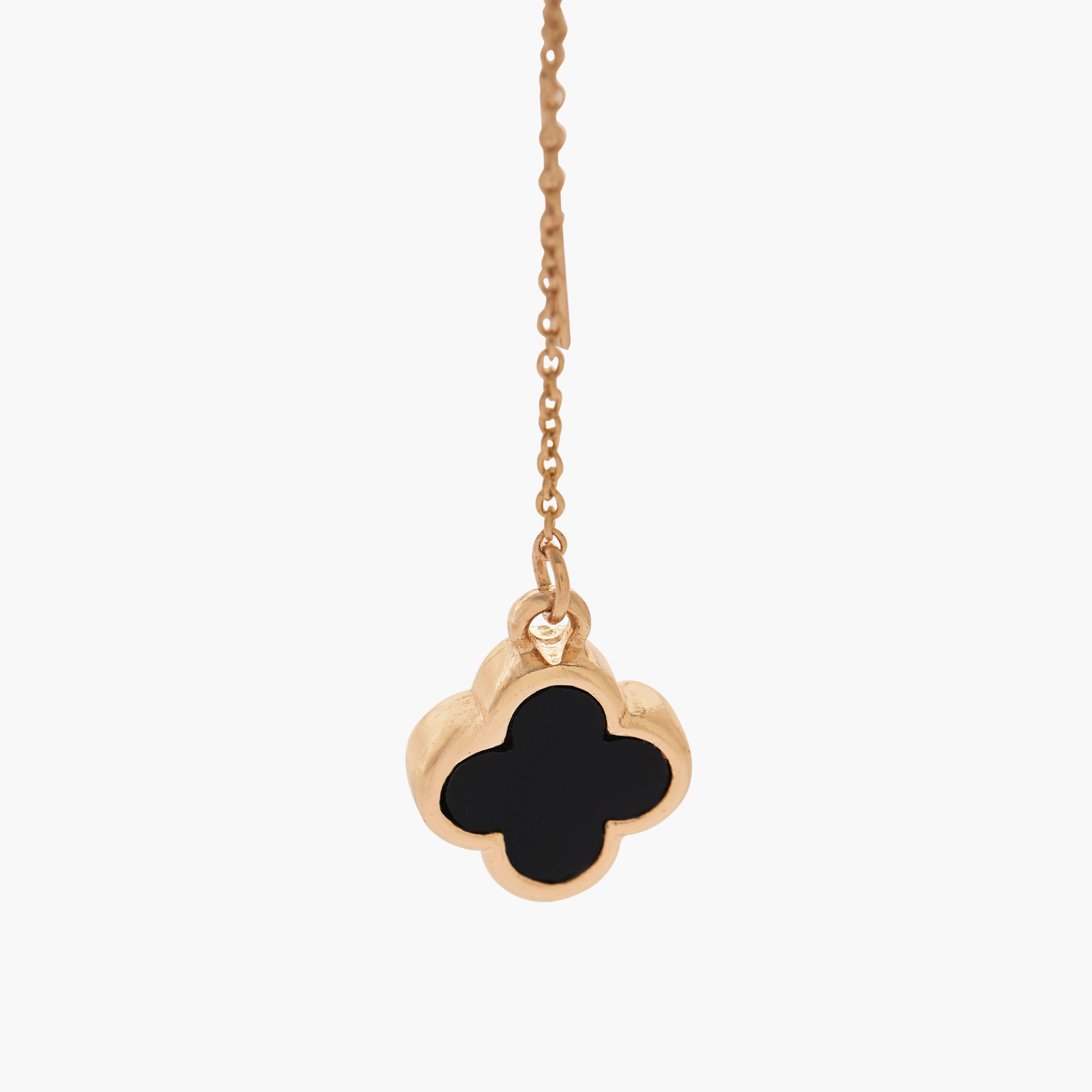 Gold Tone Clover Drop Chain Earrings-women-watchesandjewellery-jewellery-earrings-image-3