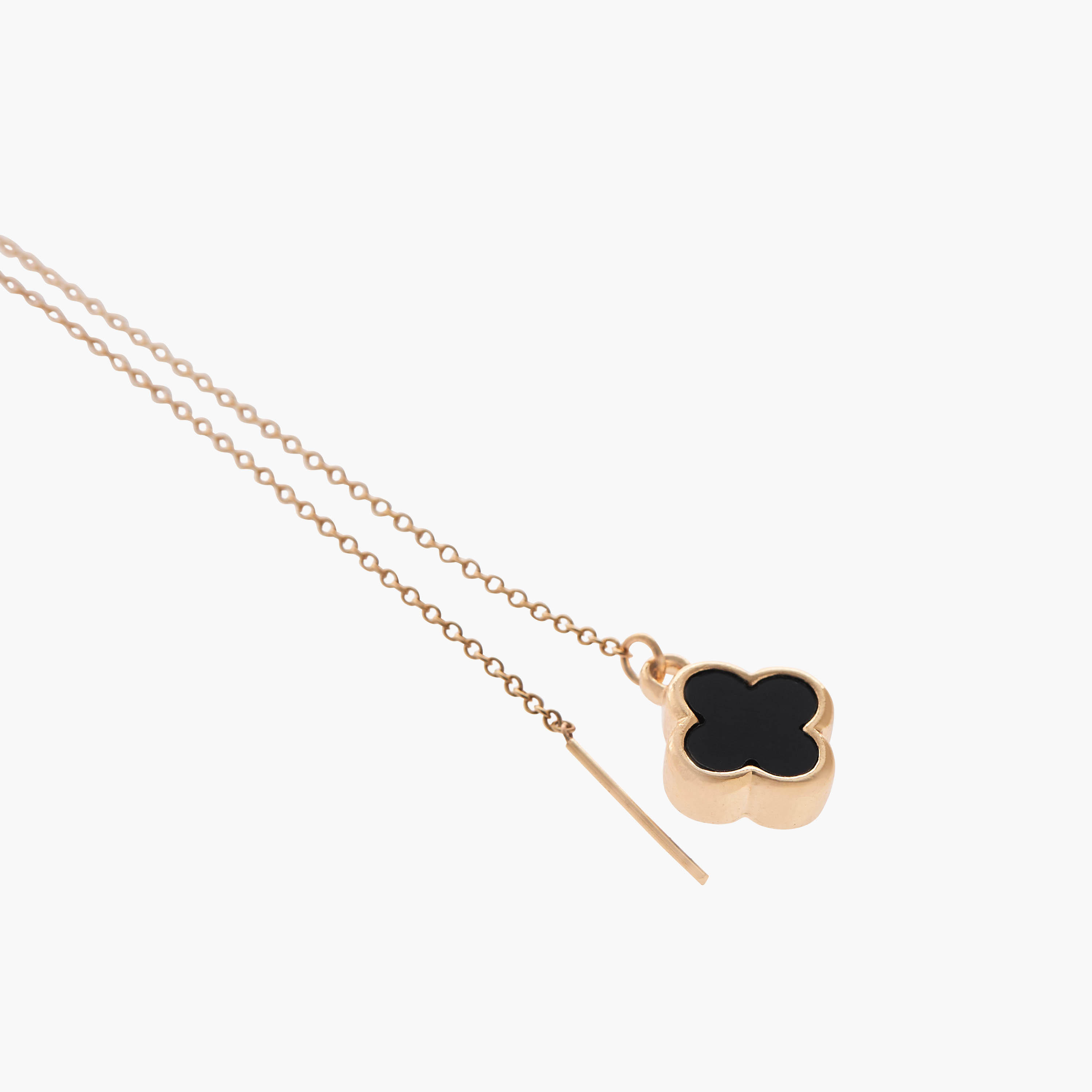 Gold Tone Clover Drop Chain Earrings-women-watchesandjewellery-jewellery-earrings-image-5