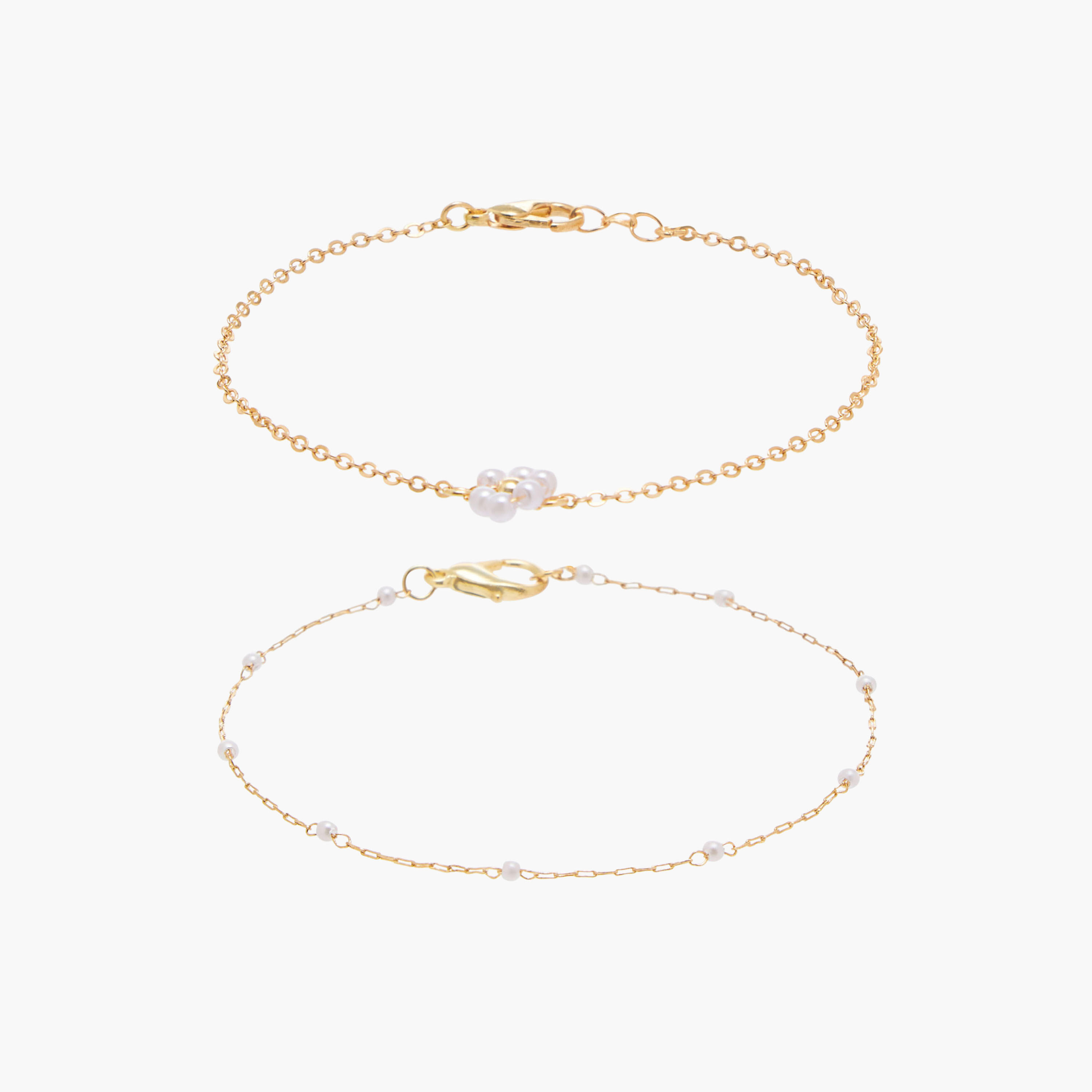 Pack of 2 Metallic Pearl Detail Bracelet-women-watchesandjewellery-jewellery-banglesandbracelets-image-1