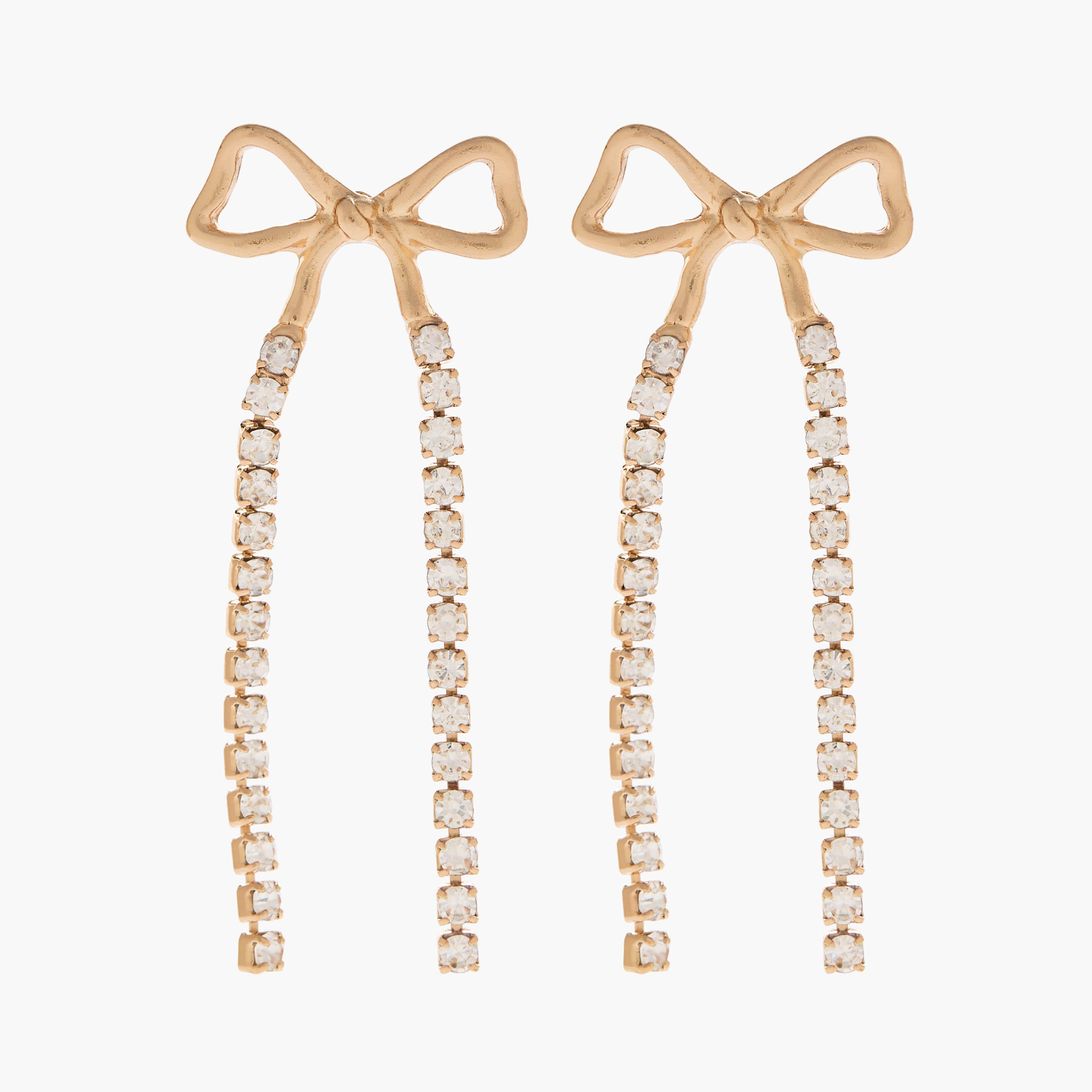 Gold Tone Embellished Bow Earrings with Pushback Closure-women-watchesandjewellery-jewellery-earrings-image-1