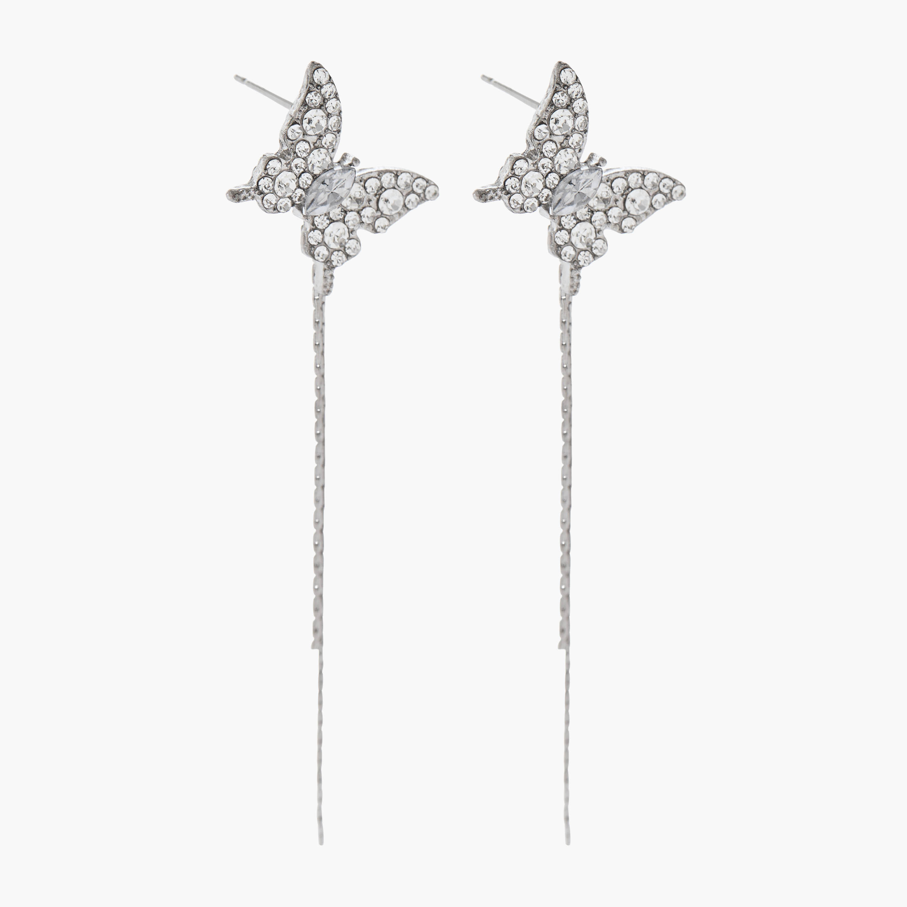 Metallic Butterfly Embellished Earrings with Pushback Closure-women-watchesandjewellery-jewellery-earrings-image-3