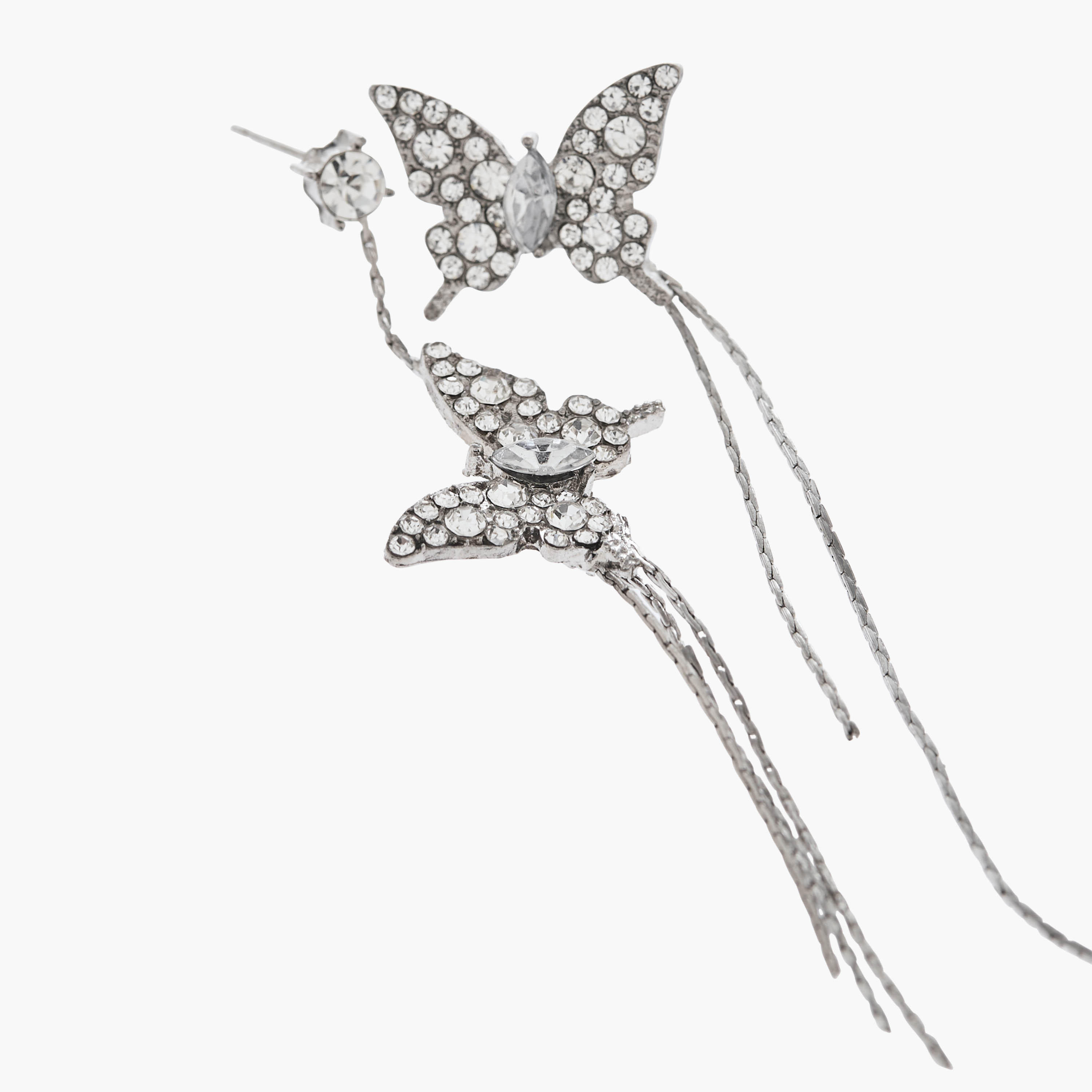 Metallic Butterfly Embellished Earrings with Pushback Closure-women-watchesandjewellery-jewellery-earrings-image-5