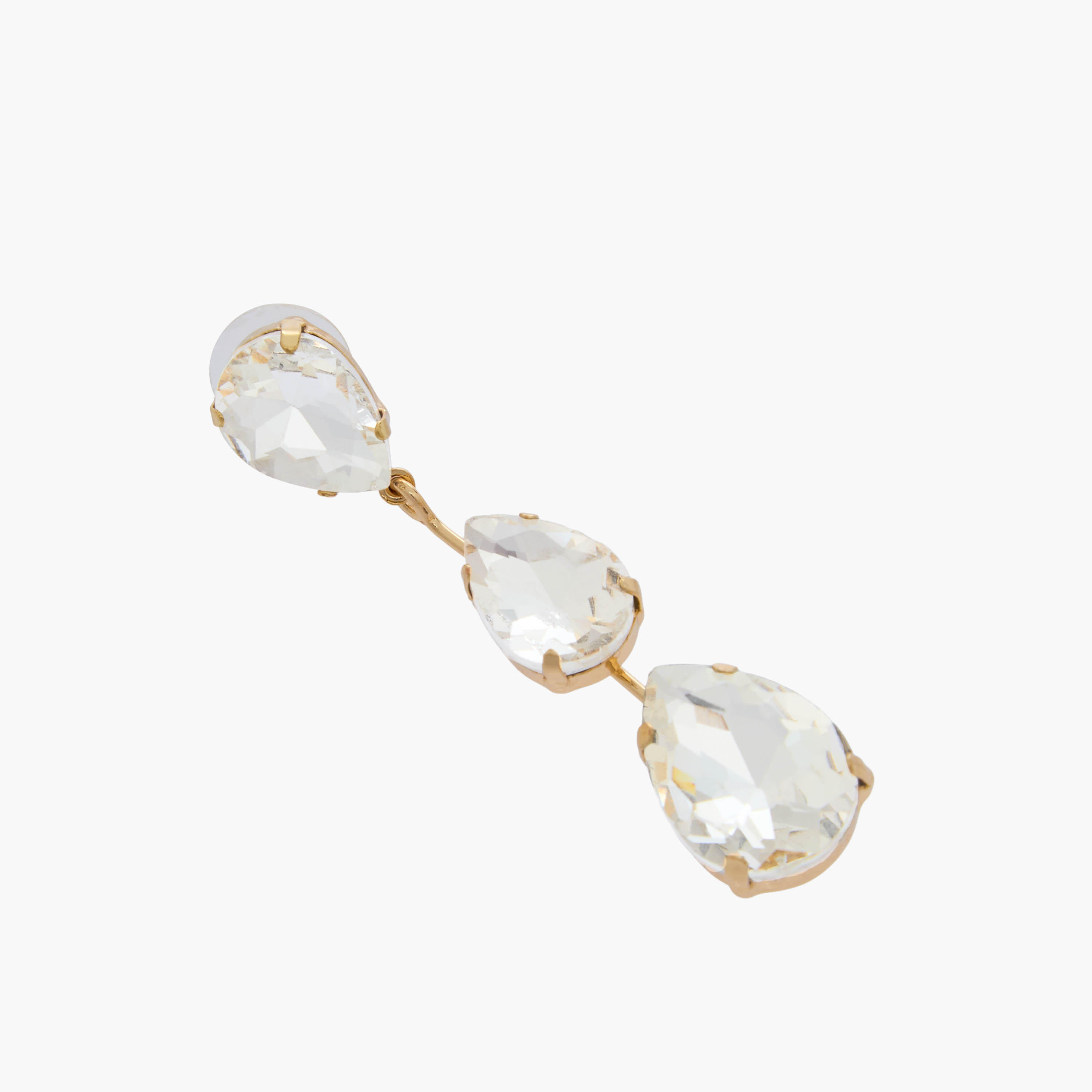 حلقان متدلّية بلون ذهبي مزخرفة بالأحجار مع مكبس إغلاق-women-watchesandjewellery-jewellery-earrings-image-3