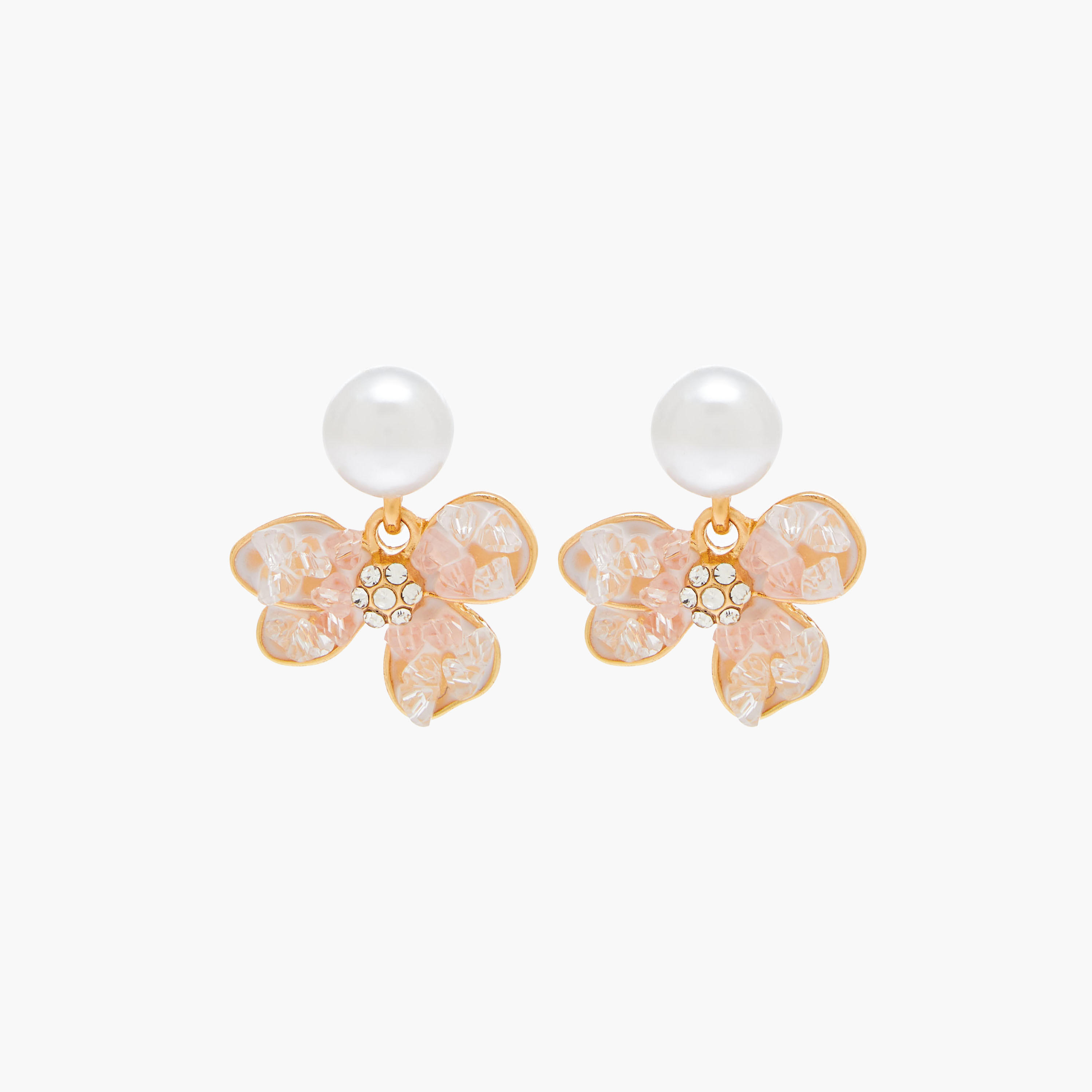 حلق ميتالك مزين باللؤلؤ مع مكبس إغلاق خلفي-women-watchesandjewellery-jewellery-earrings-image-1