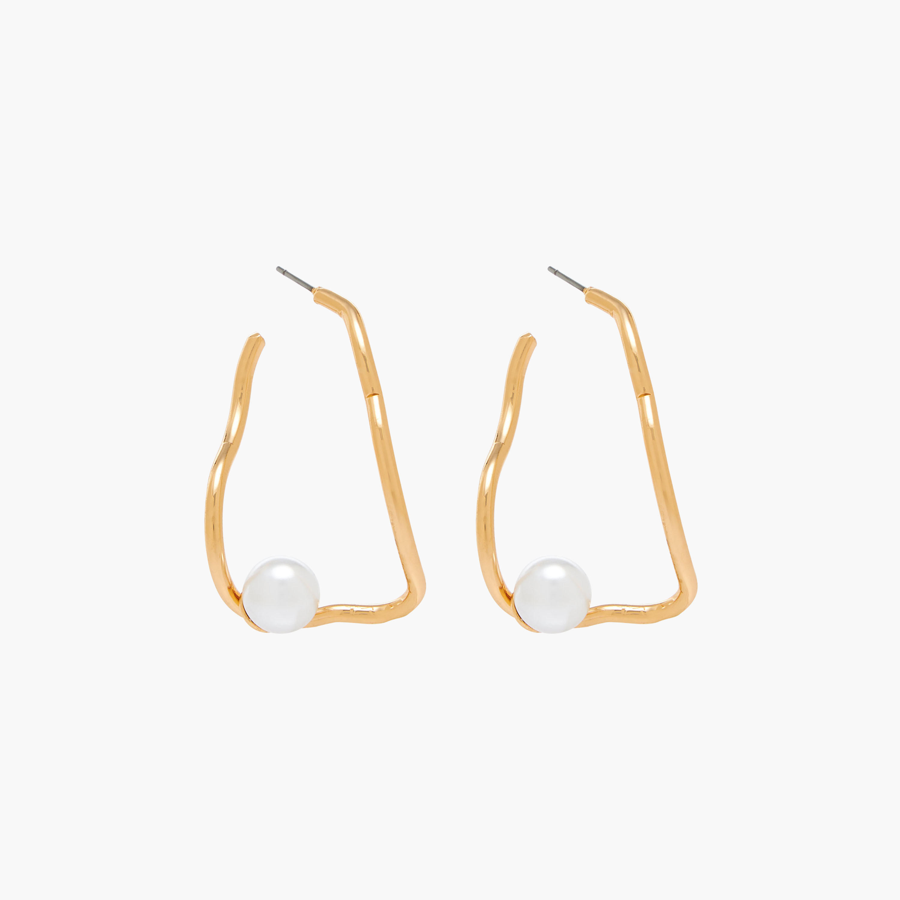 Metallic Pearl Embellished Earring with Pushback Closure-women-watchesandjewellery-jewellery-earrings-image-2