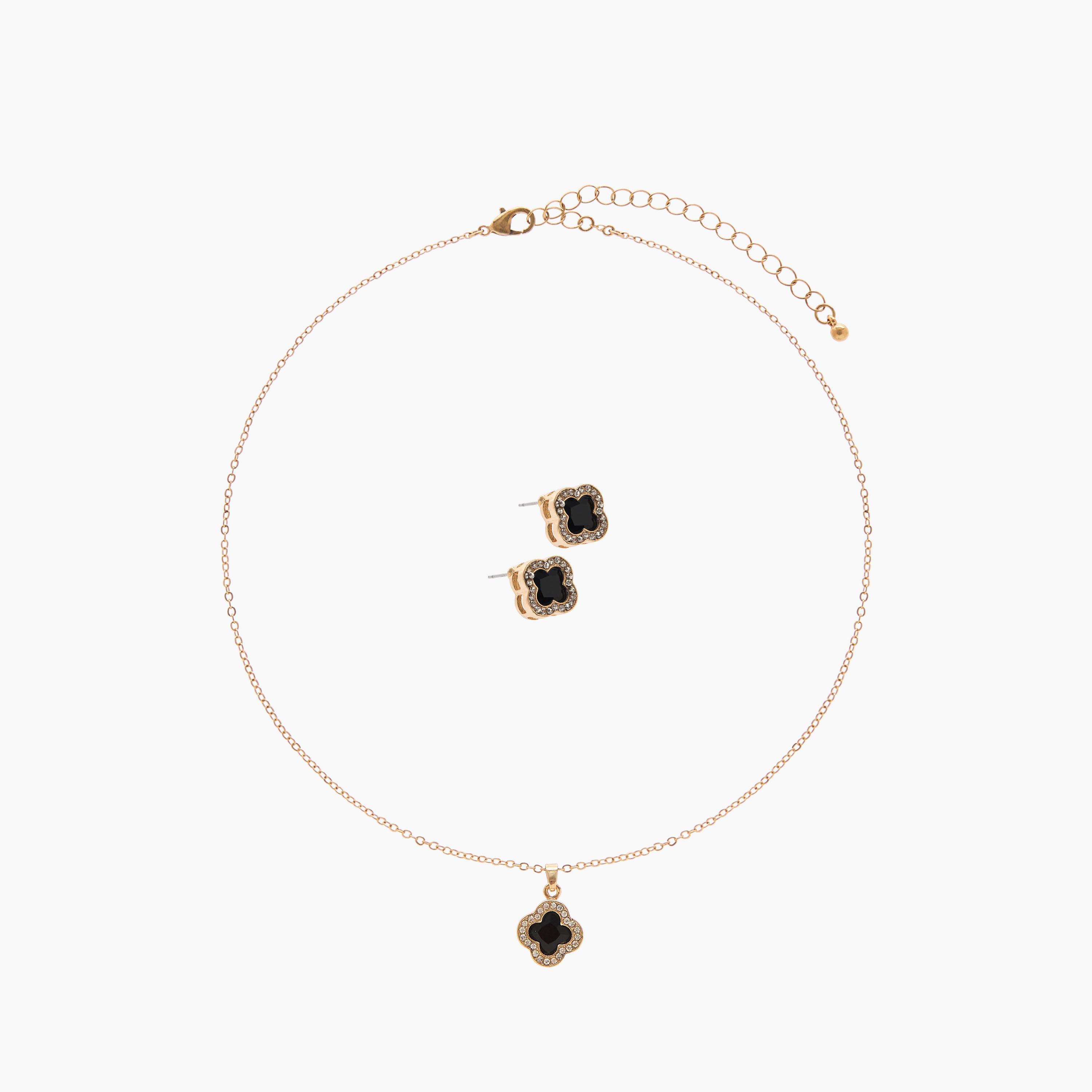 حلق وعقد مزين بأحجار - طقم من قطعتين-women-watchesandjewellery-jewellery-jewellerysets-image-1
