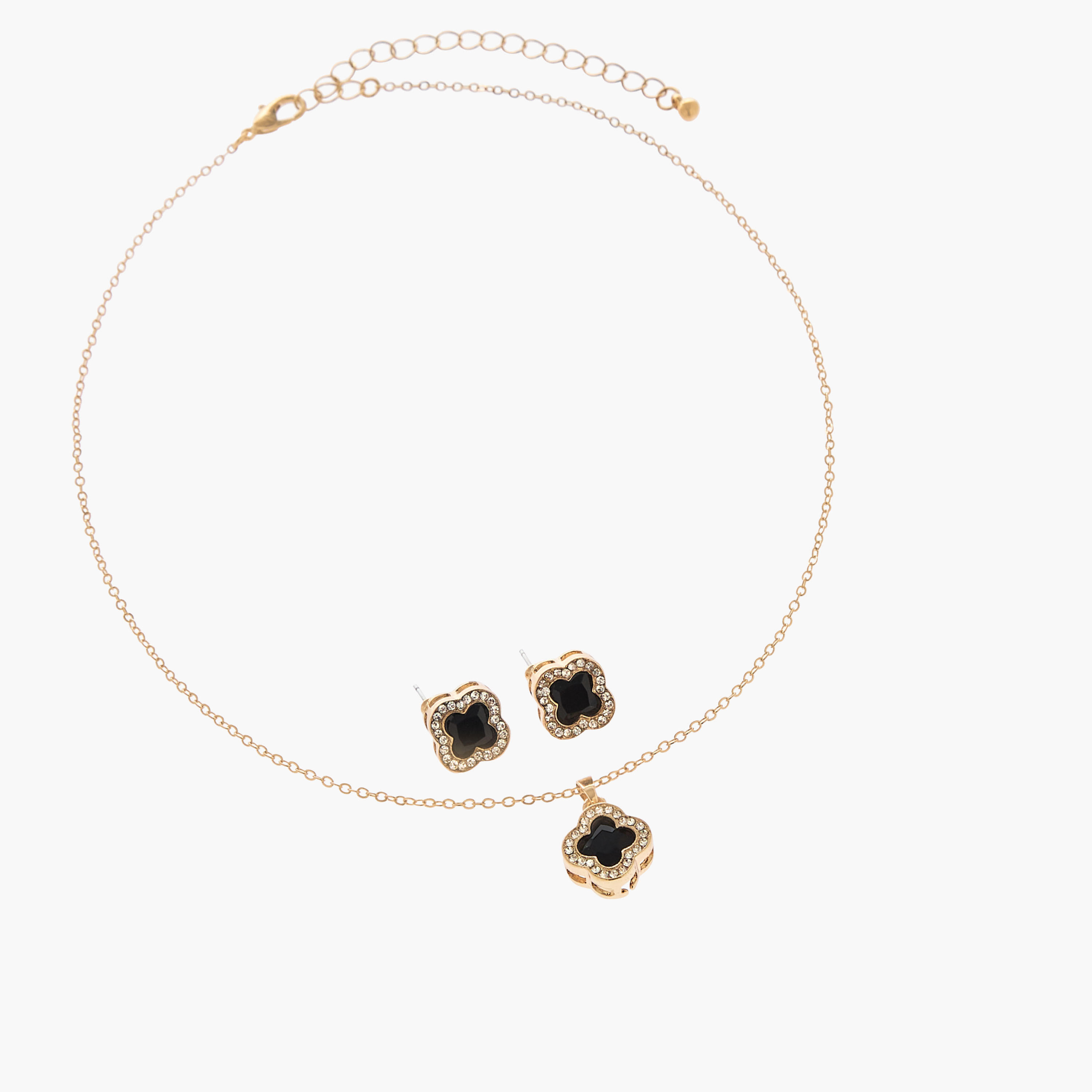 حلق وعقد مزين بأحجار - طقم من قطعتين-women-watchesandjewellery-jewellery-jewellerysets-image-3