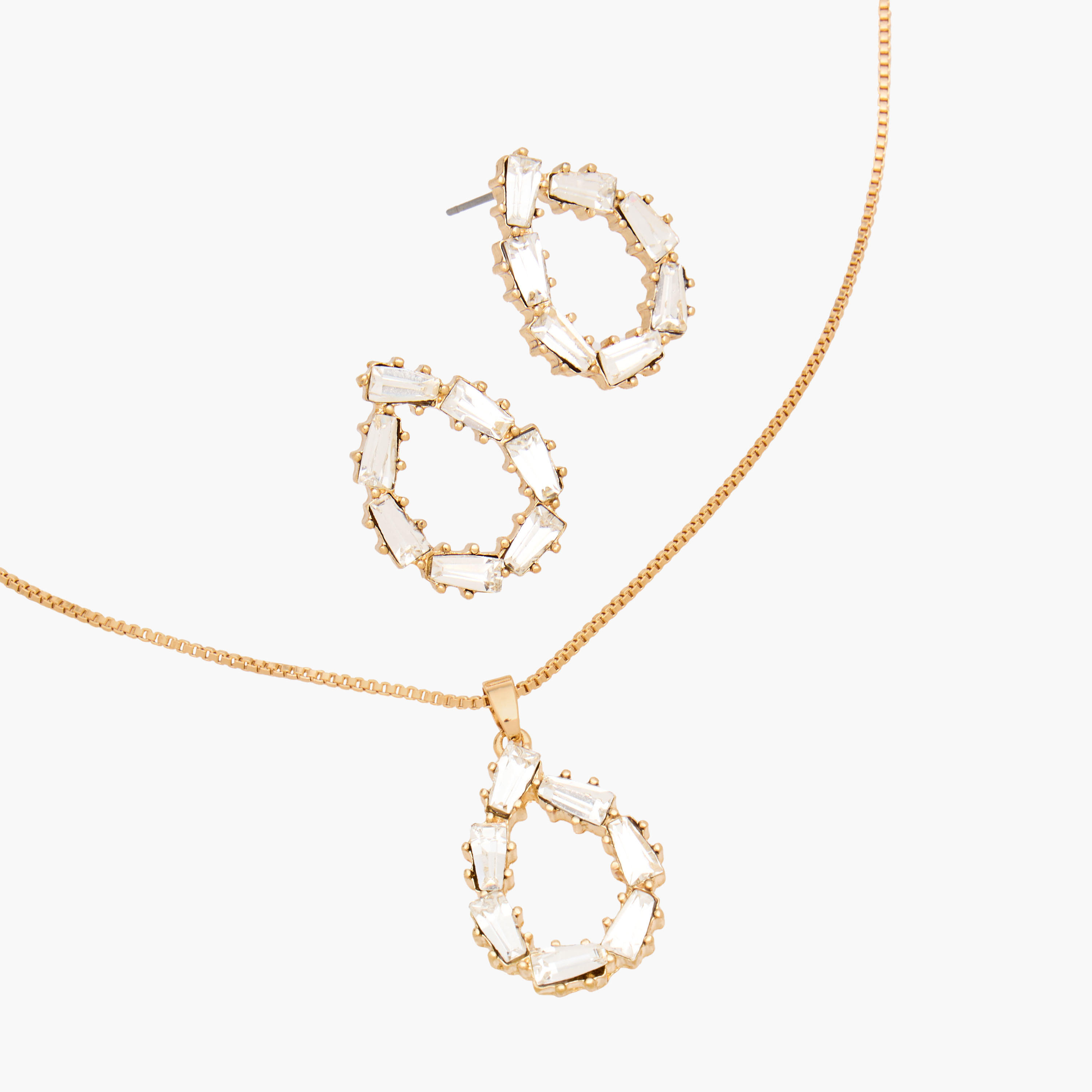 Set of 2 Crystal Embellished Pendant Necklace and Earrings-women-watchesandjewellery-jewellery-jewellerysets-image-3