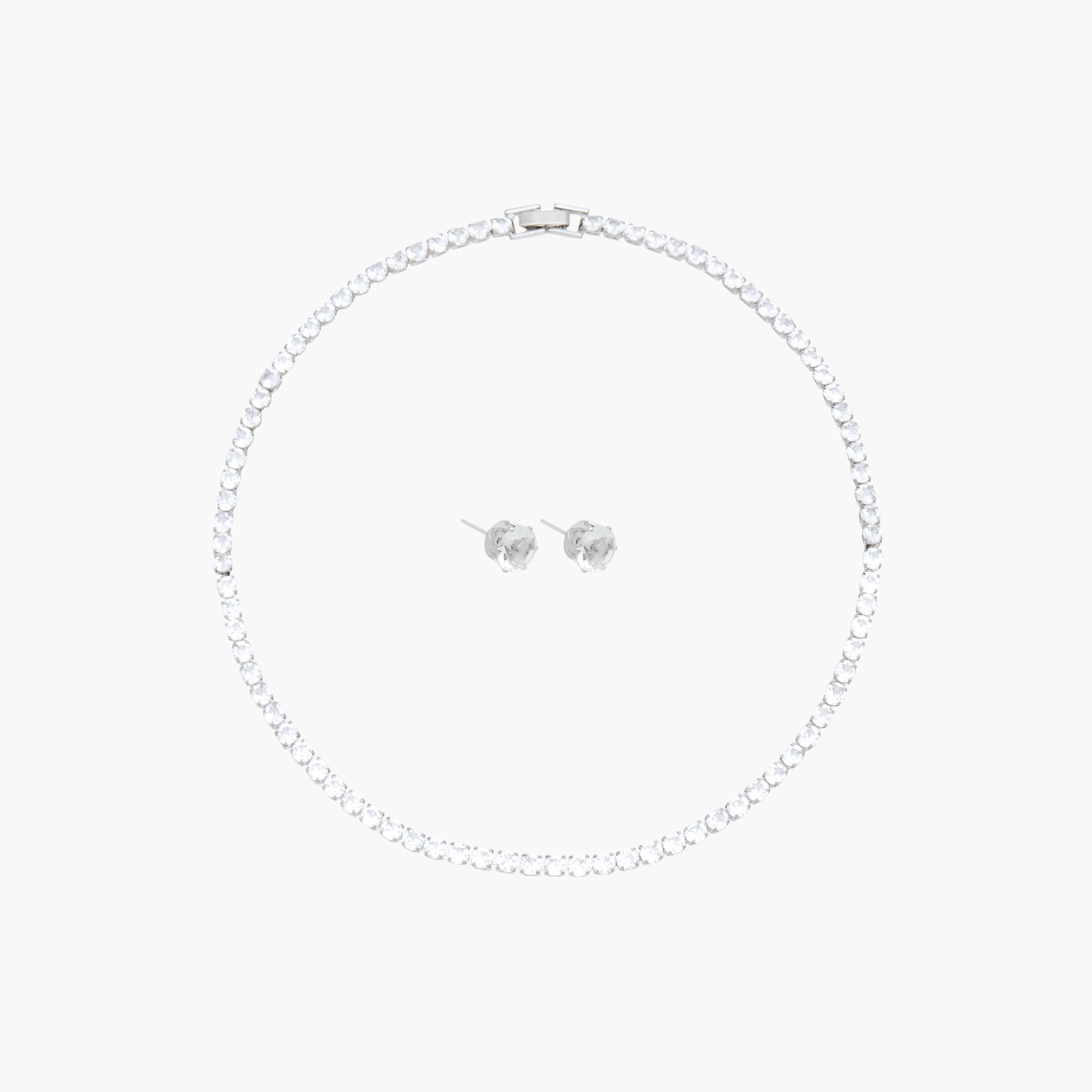 حلق وعقد مزين بالأحجار - طقم من قطعتين-women-watchesandjewellery-jewellery-jewellerysets-image-1