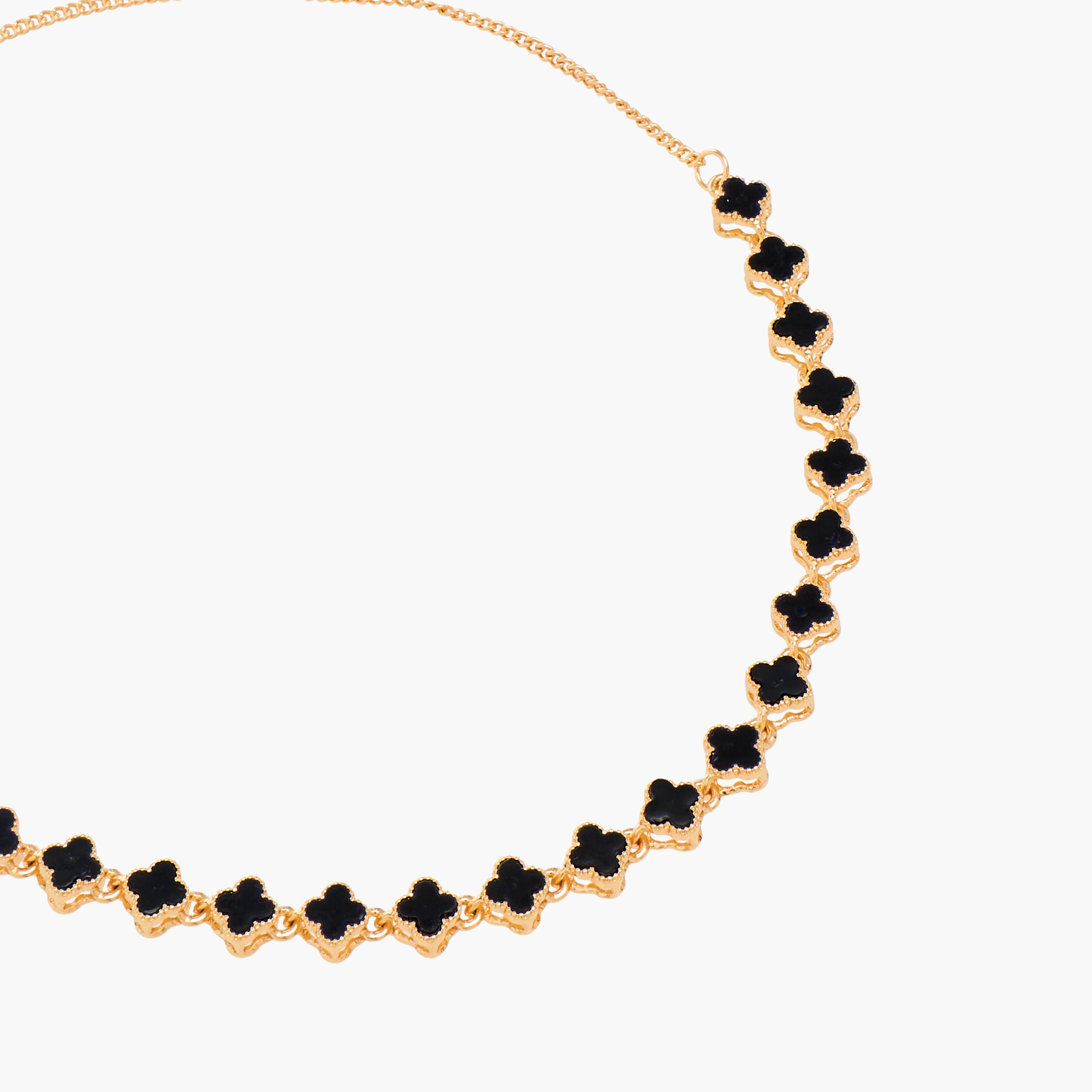 Gold Tone Necklace with Floral Embellishment-women-watchesandjewellery-jewellery-necklacesandpendants-image-2