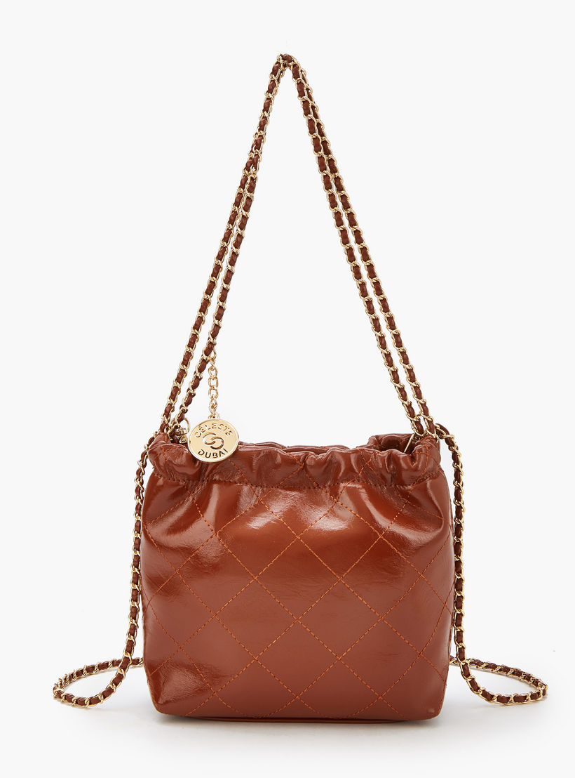 شنطة كتف مبطنة بحزام مزين بسلسلة من سيليست-women-bagsandwallets-handbags-image-1