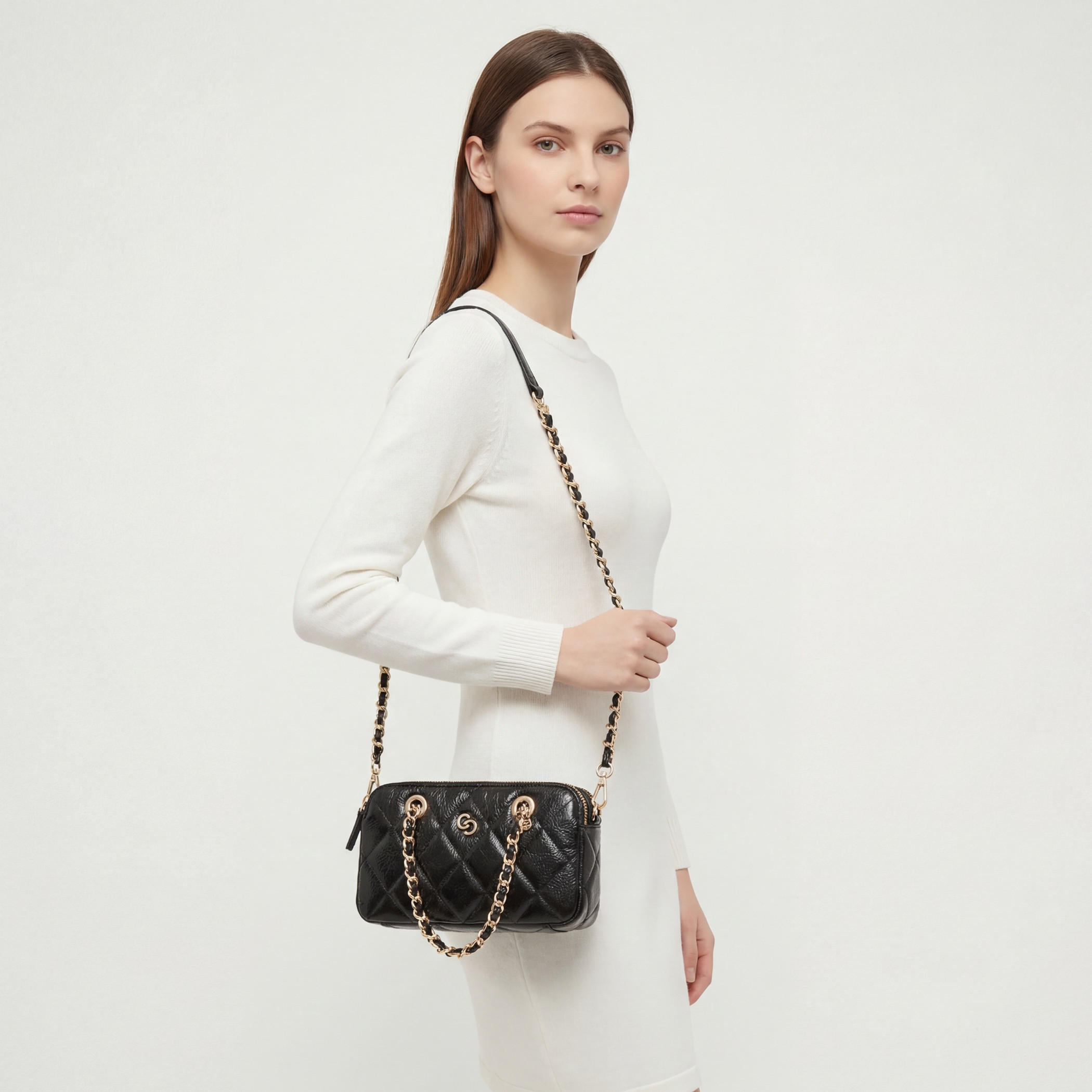 Celeste Quilted Crossbody Bag with Chain Accent Strap-women-bagsandwallets-handbags-image-2