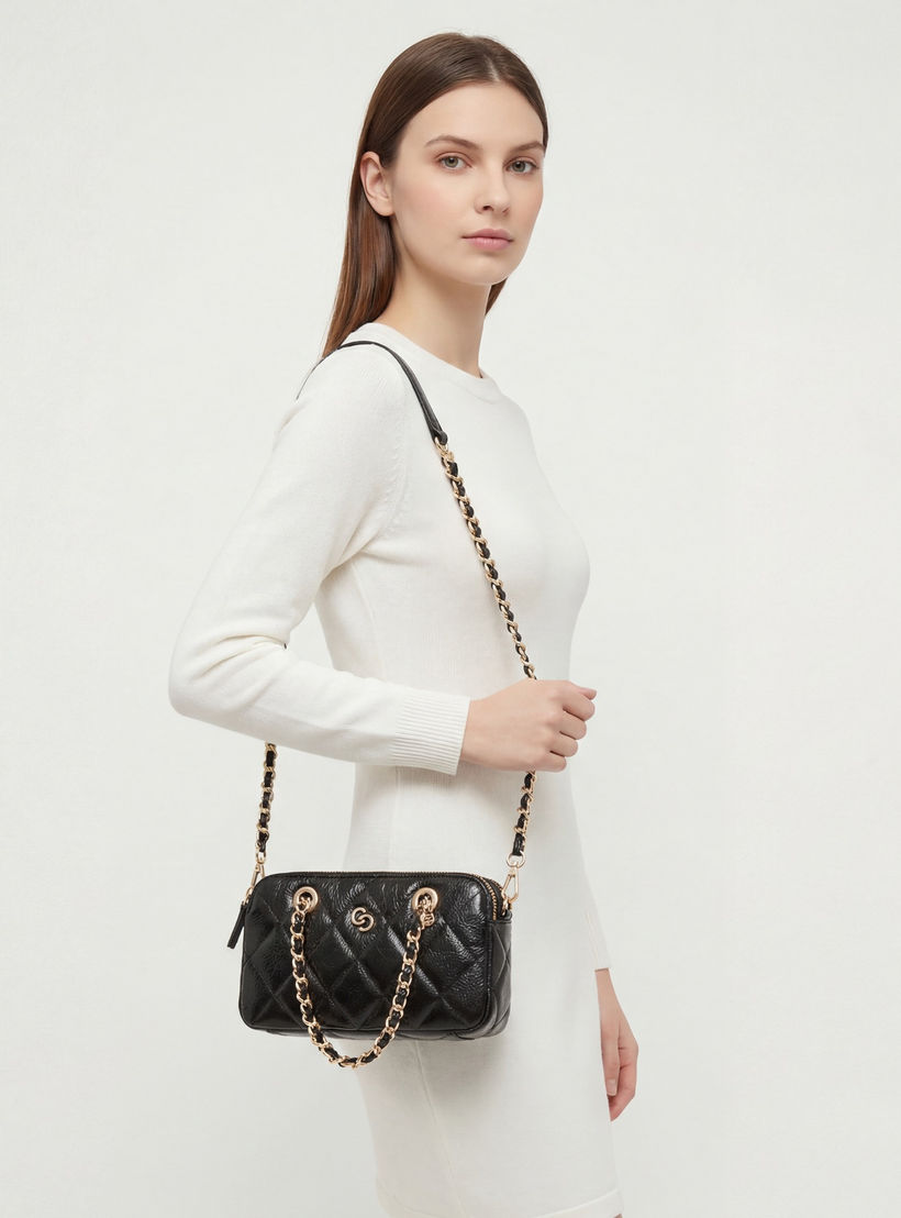 Celeste Quilted Crossbody Bag with Chain Accent Strap-women-bagsandwallets-handbags-image-2
