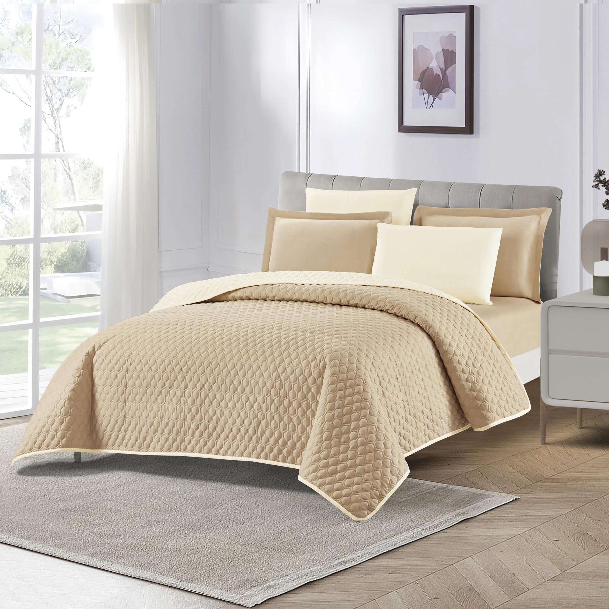 Unique Home All Season Premium 4-Piece Twin Bedspread Set - 230x170 cms-household-bedding-comfortersandbedspreads-bedspreads-image-1