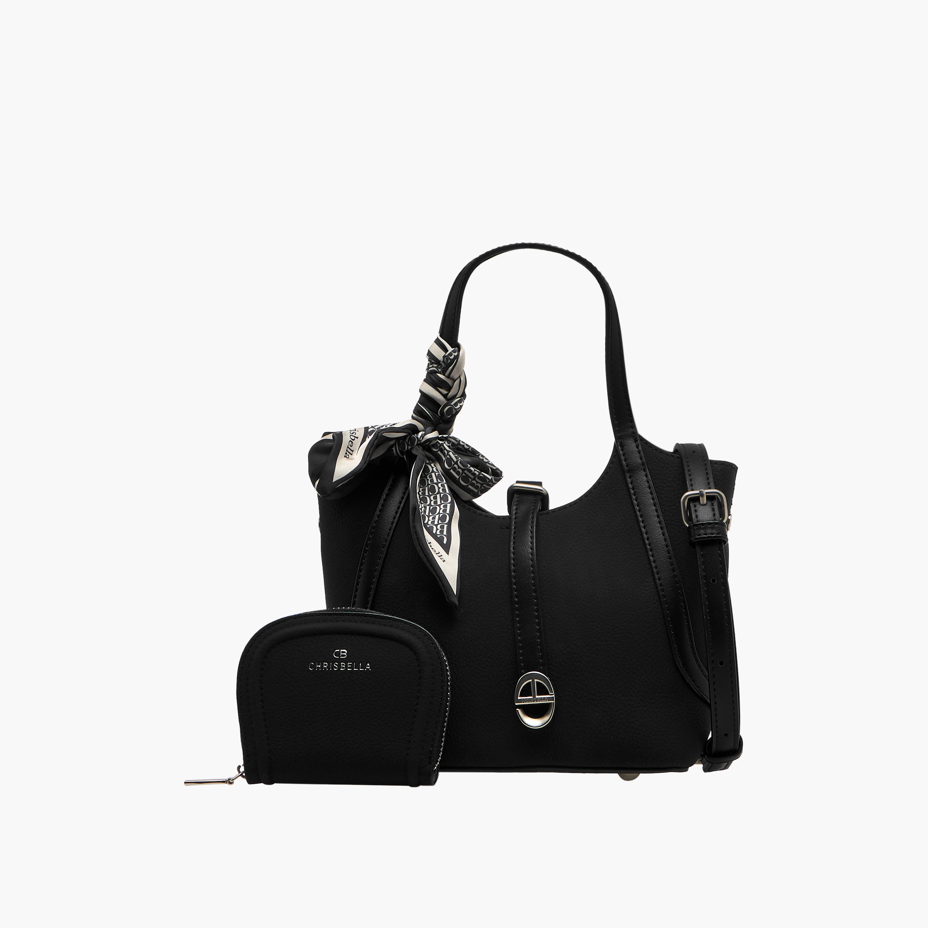 شنطة توت بتزيينات وشاح مع شنطة صغيرة من كريسبيلا-women-bagsandwallets-handbags-image-1