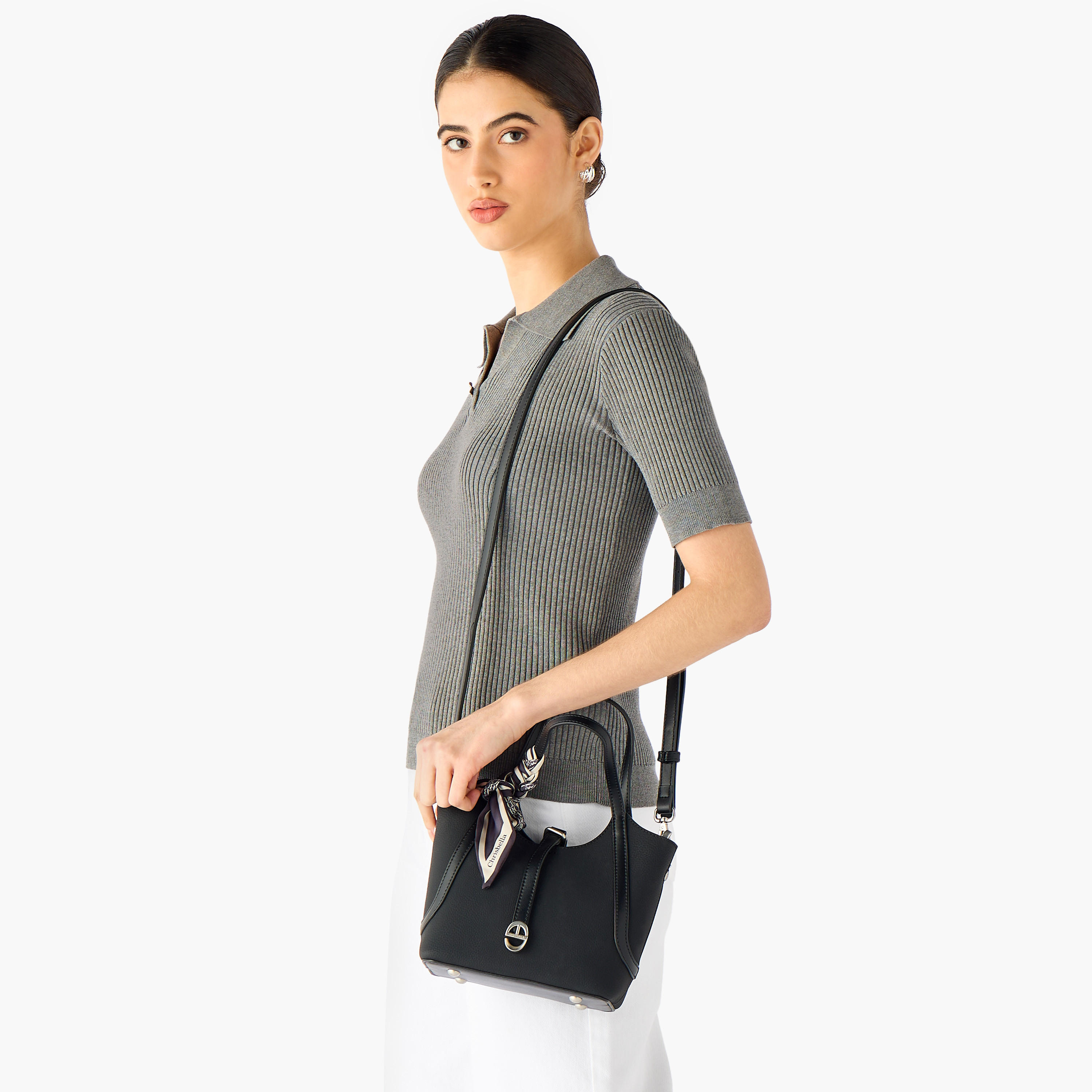 شنطة توت بتزيينات وشاح مع شنطة صغيرة من كريسبيلا-women-bagsandwallets-handbags-image-10