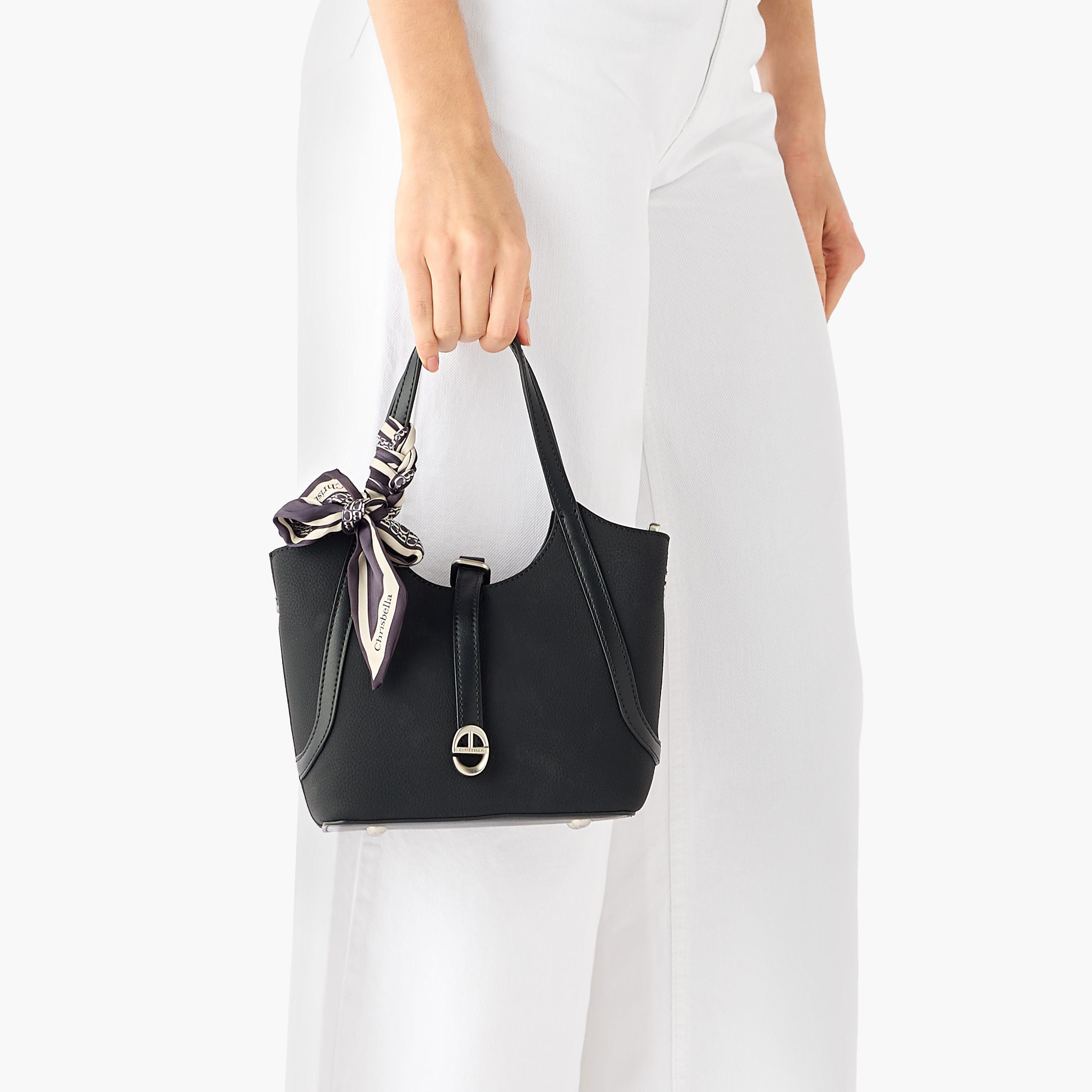 شنطة توت بتزيينات وشاح مع شنطة صغيرة من كريسبيلا-women-bagsandwallets-handbags-image-2