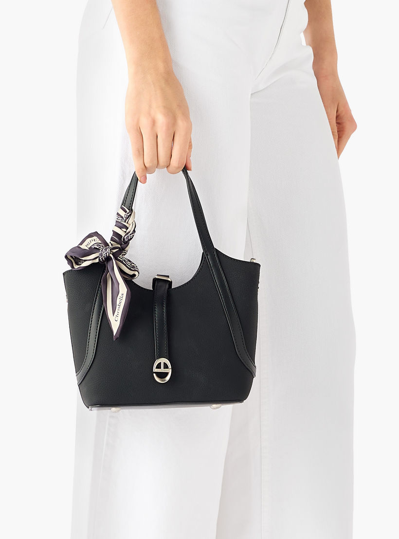 Chrisbella Scarf Accent Tote Bag with Pouch-women-bagsandwallets-handbags-image-2