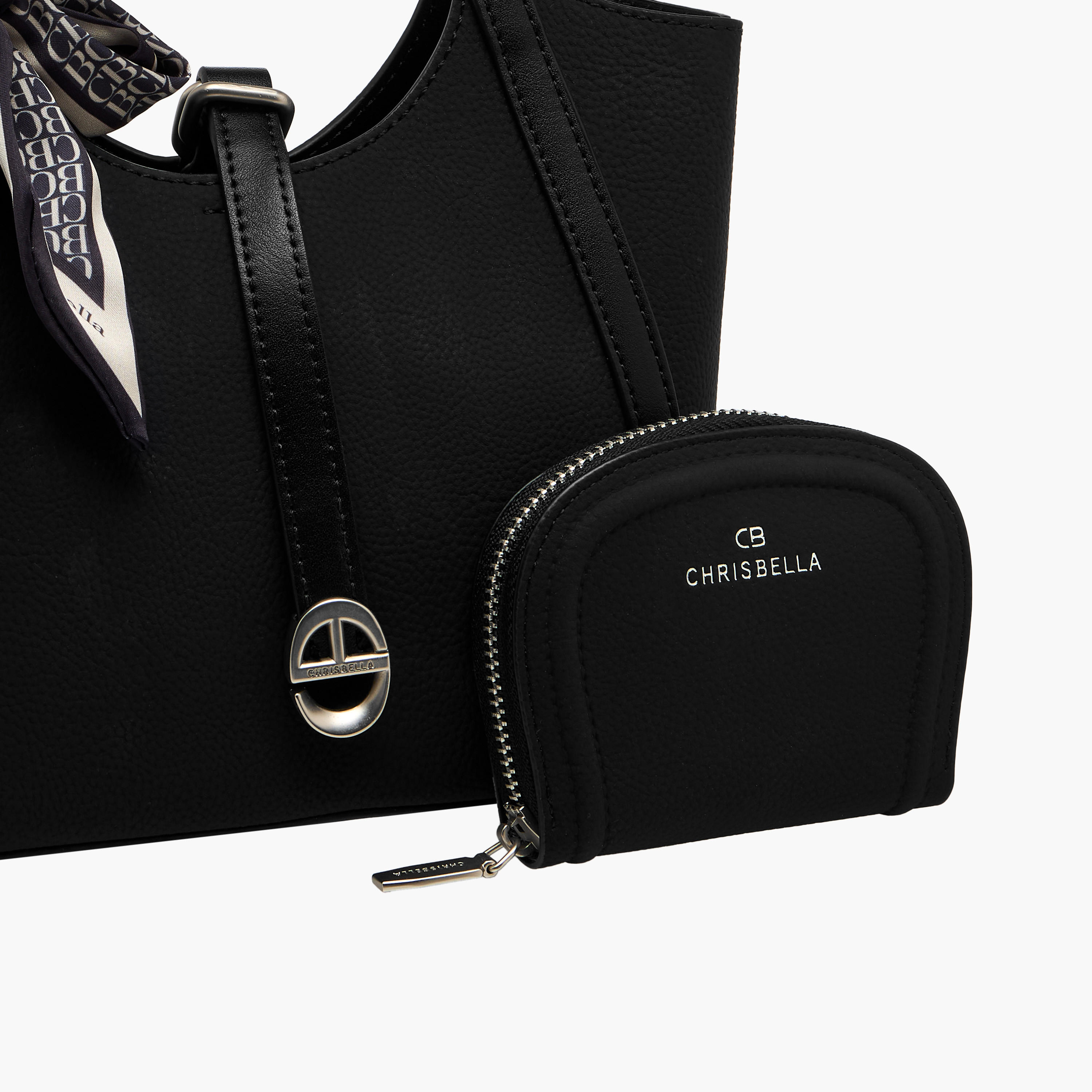 Chrisbella Scarf Accent Tote Bag with Pouch-women-bagsandwallets-handbags-image-5