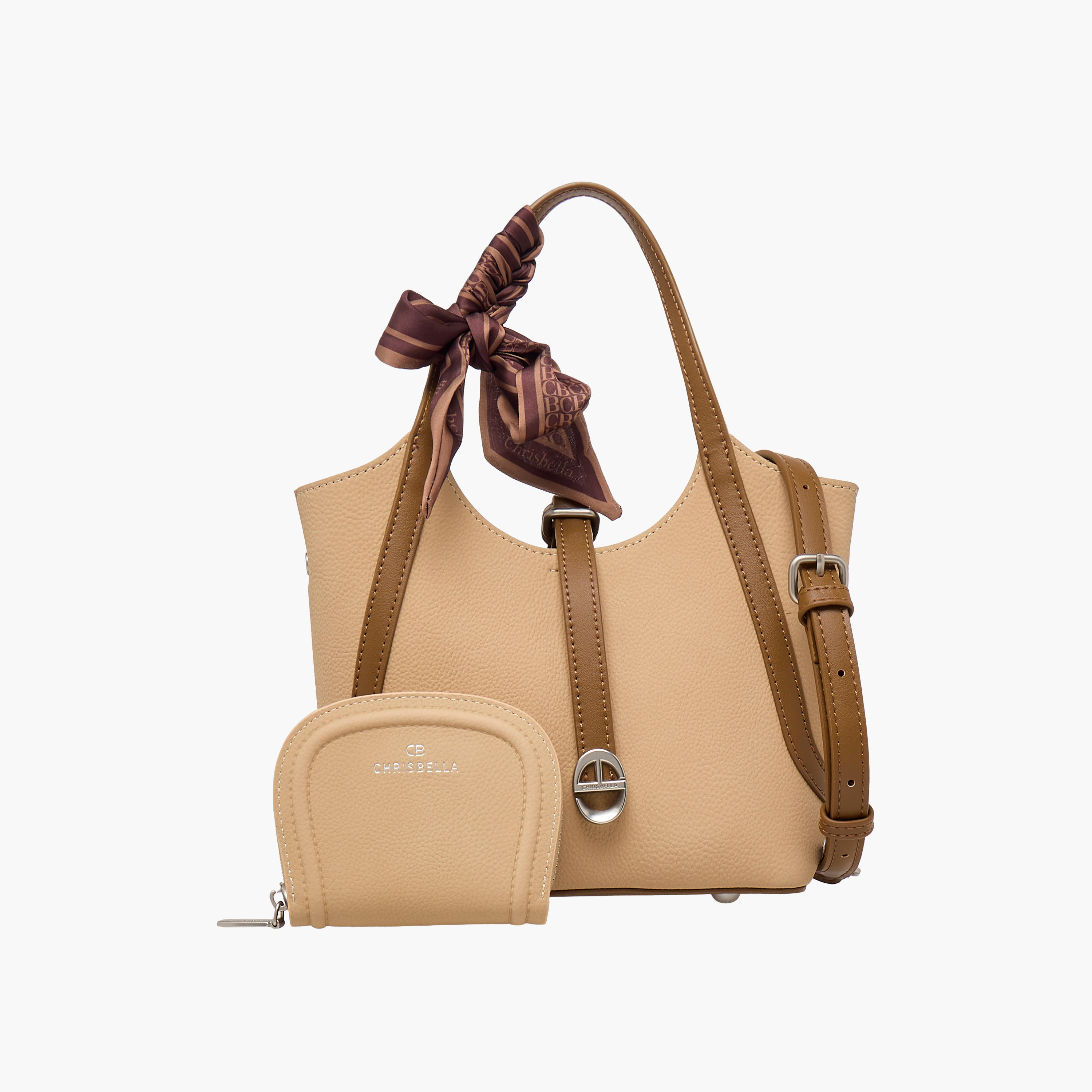 شنطة توت بارزة الملمس مع محفظة من كريسبيلا-women-bagsandwallets-handbags-image-1