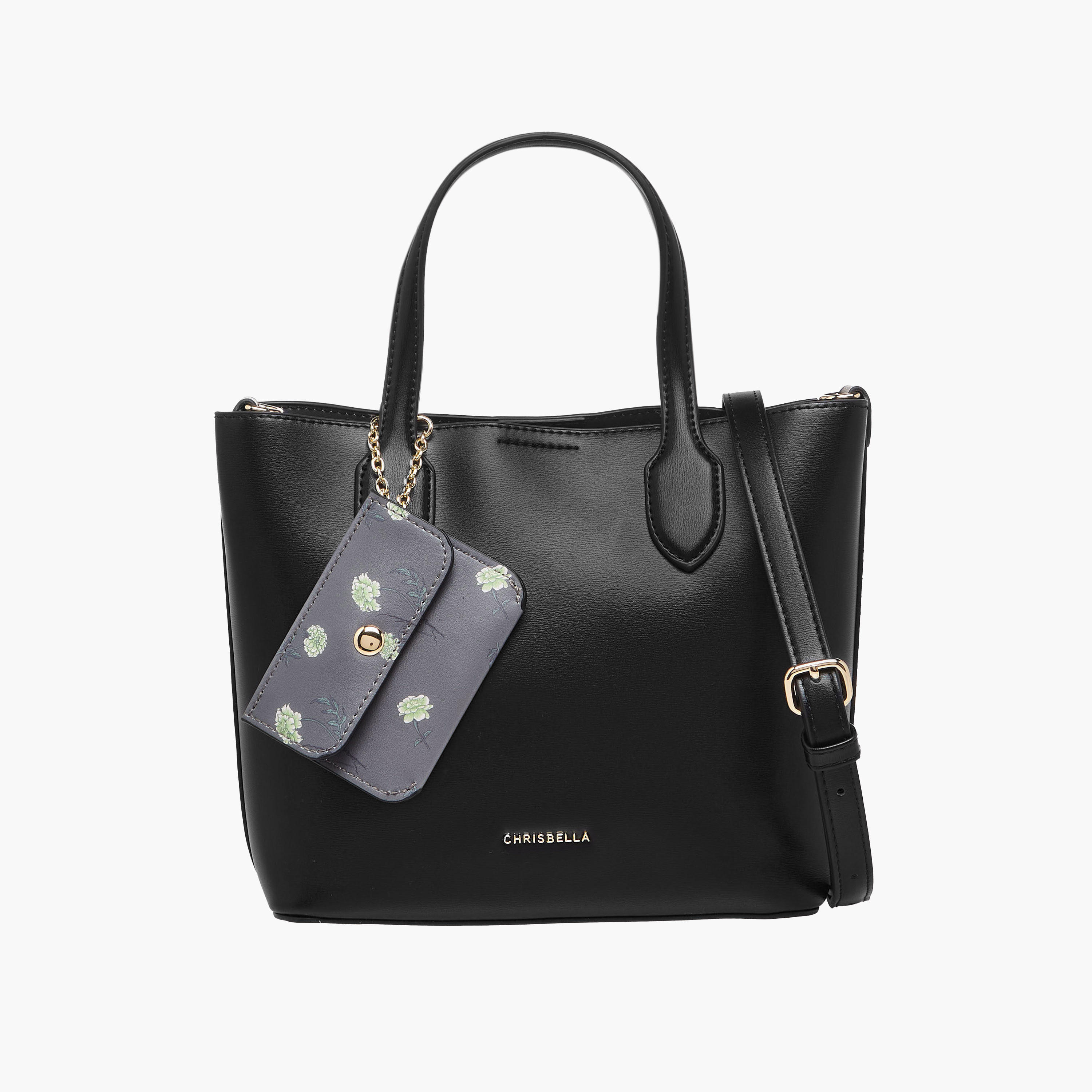 Chrisbella Monotone Tote Bag with Pouch and Detachable Strap-women-bagsandwallets-handbags-image-1