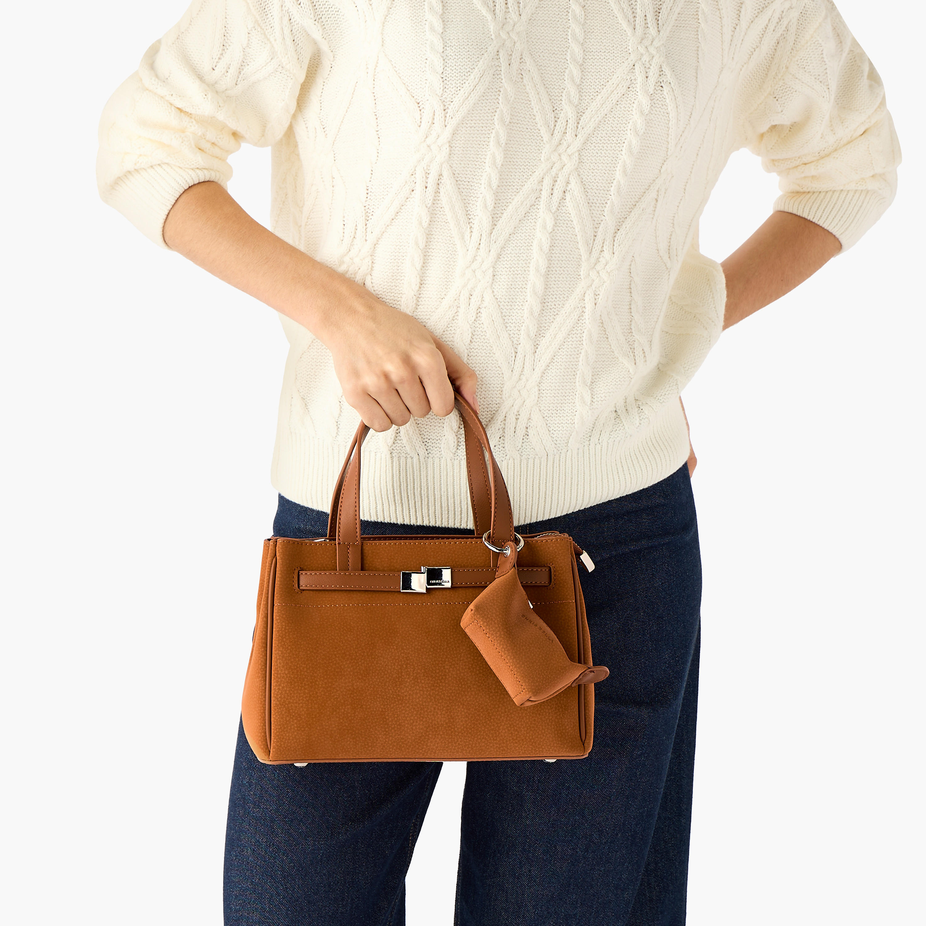شنطة كروس بودي سادة بحزام قابل للتعديل مع شنطة صغيرةمن كريسبيلا-women-bagsandwallets-handbags-image-2