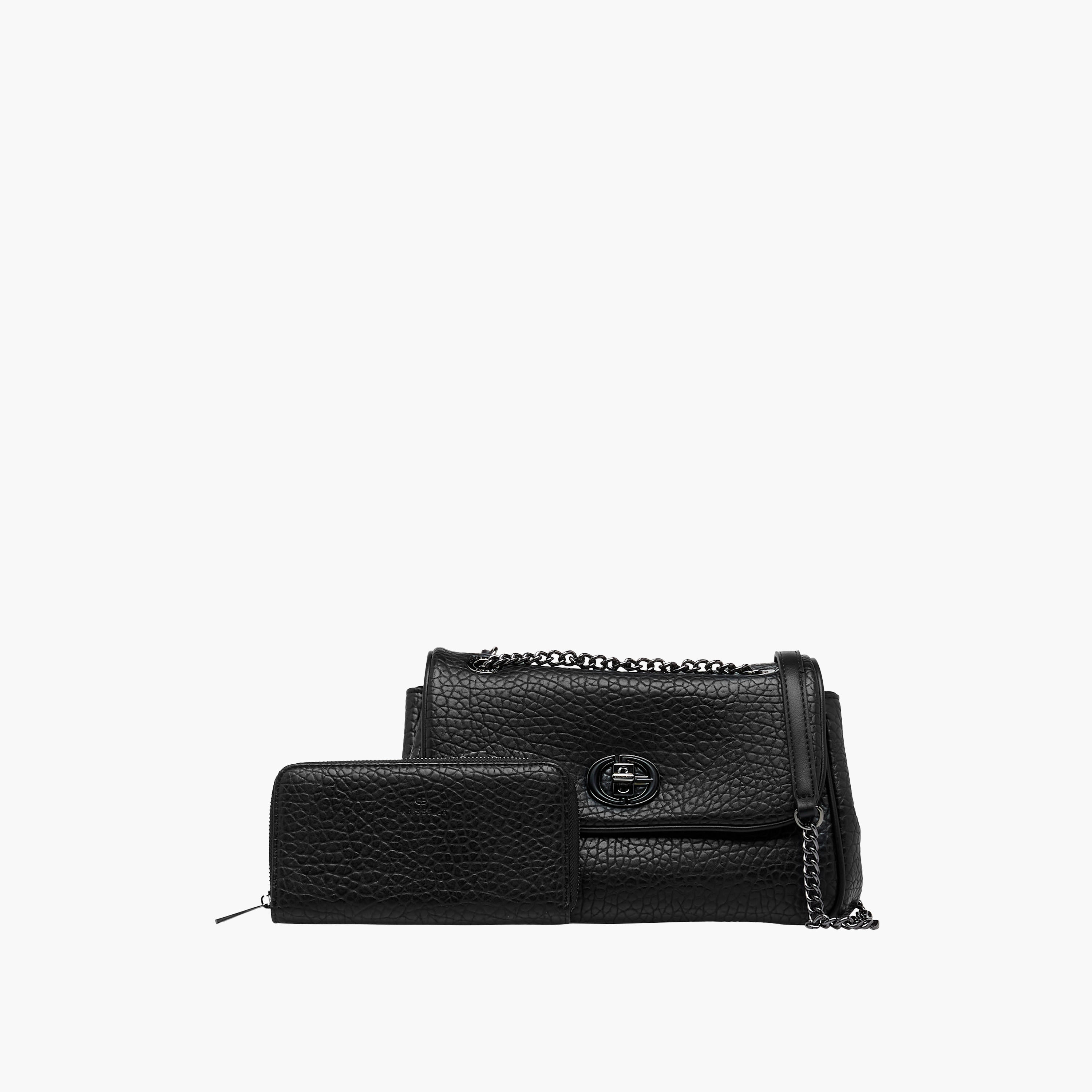 شنطة كروس بودي بارزة الملمس مع محفظة من كريسبيلا-women-bagsandwallets-handbags-image-1