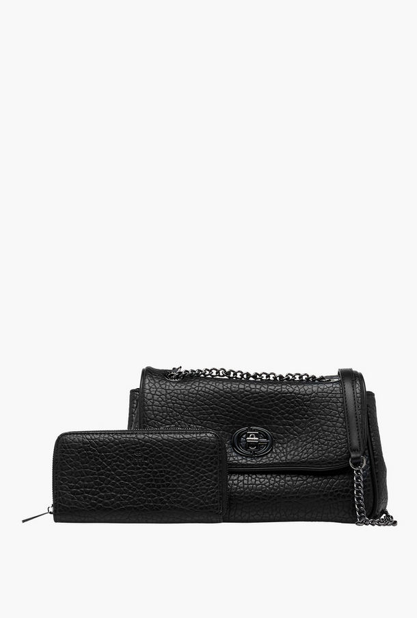 شنطة كروس بودي بارزة الملمس مع محفظة من كريسبيلا-women-bagsandwallets-handbags-image-1