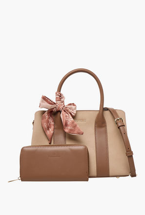 Chrisbella Panelled Crossbody Bag with Scarf Detail and Wallet-women-image-1