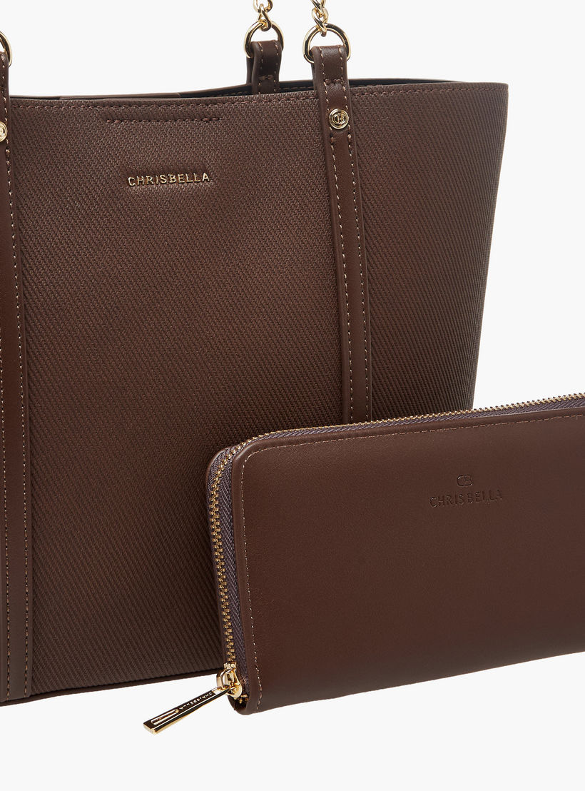 شنطة توتي بارزة الملمس مع محفظة من كريسبيلا-women-bagsandwallets-handbags-image-7