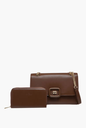 Chrisbella Monotone Crossbody Bag with Chain Strap and Wallet-women-image-1