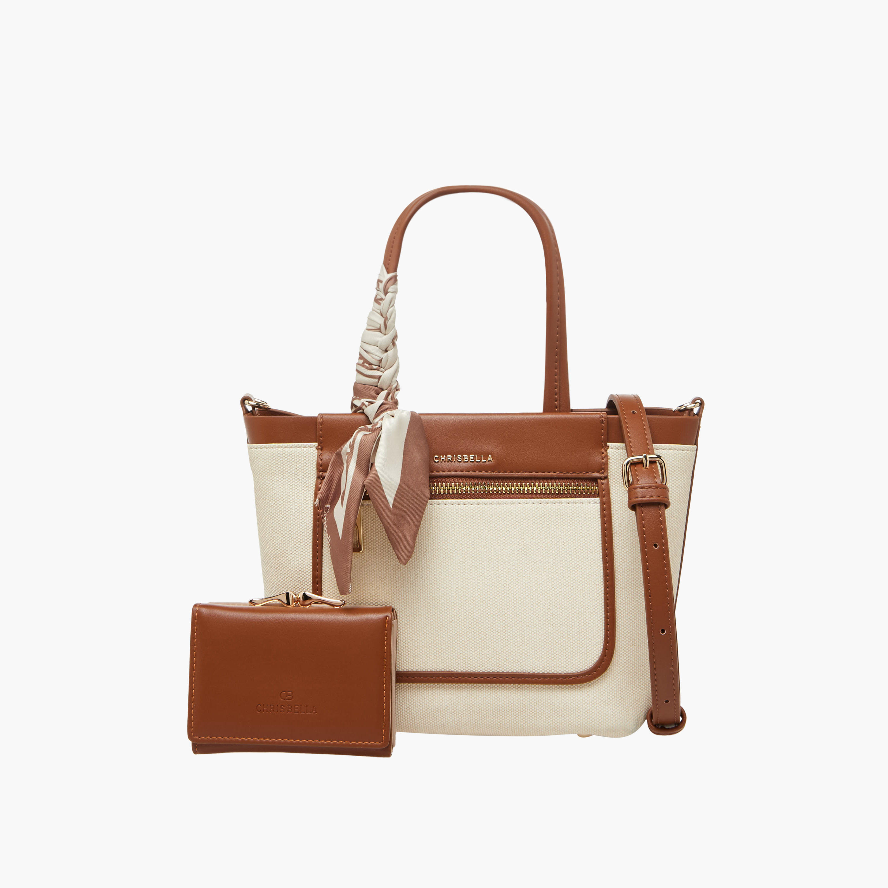 شنطة توت بألواح مع محفظة من كريسبيلا-women-bagsandwallets-handbags-image-1