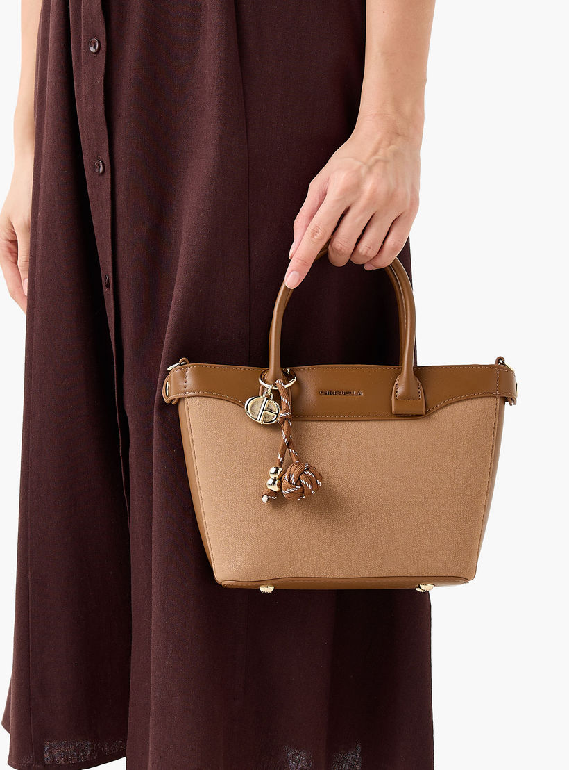 Chrisbella Textured Tote Bag with Pouch-women-bagsandwallets-handbags-image-2