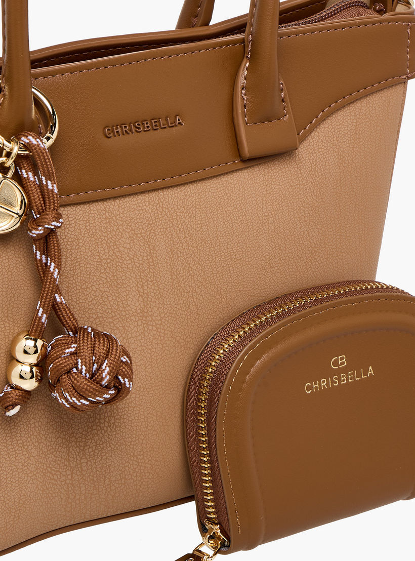 Chrisbella Textured Tote Bag with Pouch-women-bagsandwallets-handbags-image-5