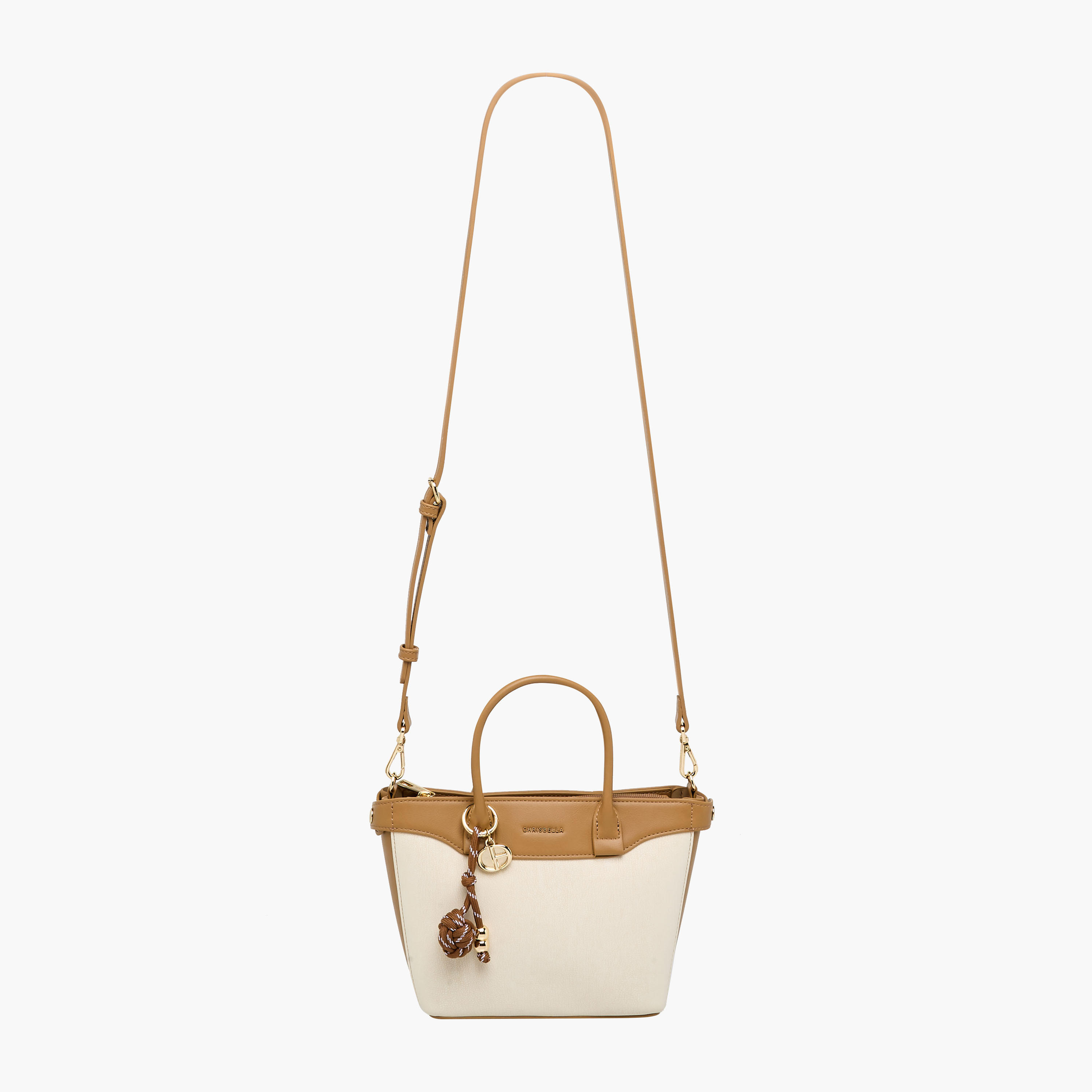 شنطة توت بقوالب ملونة وحزام قابل للفصل مع شنطة صغيرة من كريسبيلا-women-bagsandwallets-handbags-image-3