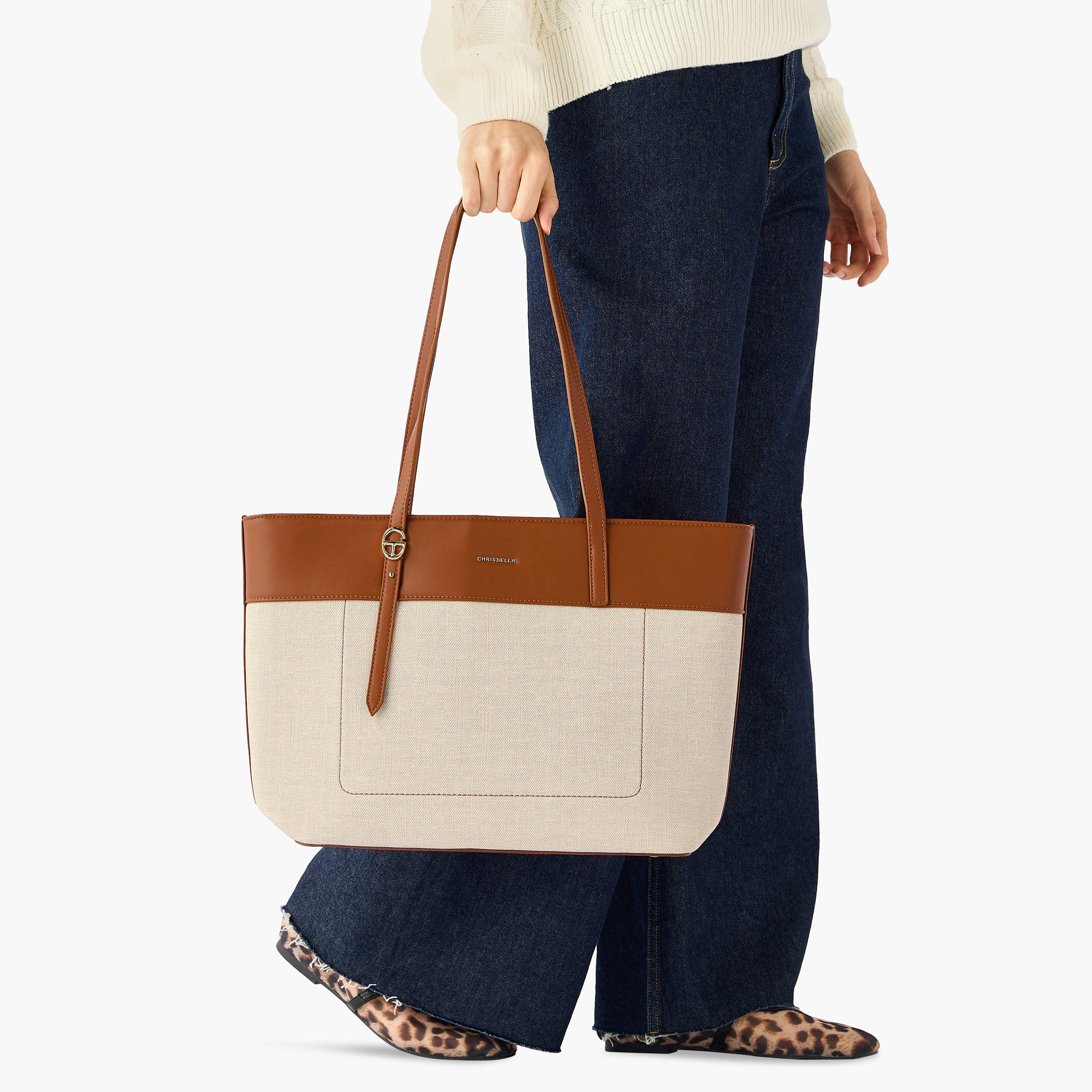 Chrisbella Colourblock Tote Bag with Pouch-women-bagsandwallets-handbags-image-2
