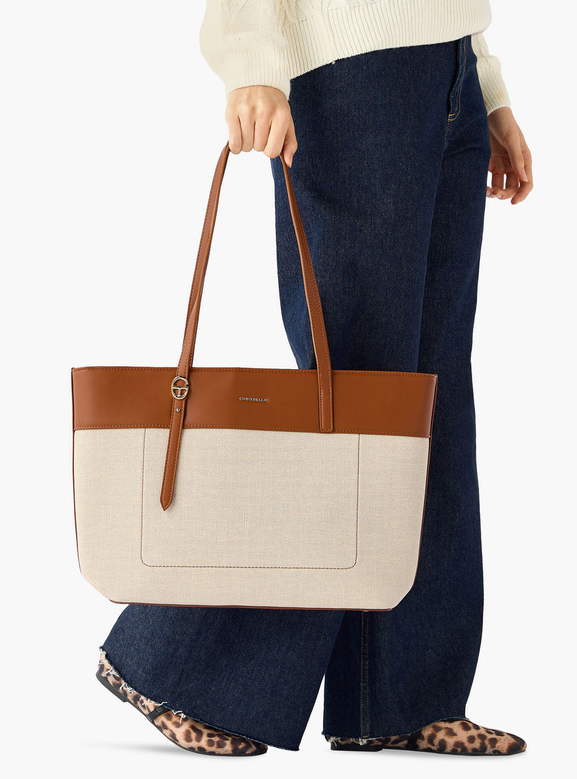 Chrisbella Colourblock Tote Bag with Pouch-women-bagsandwallets-handbags-image-2
