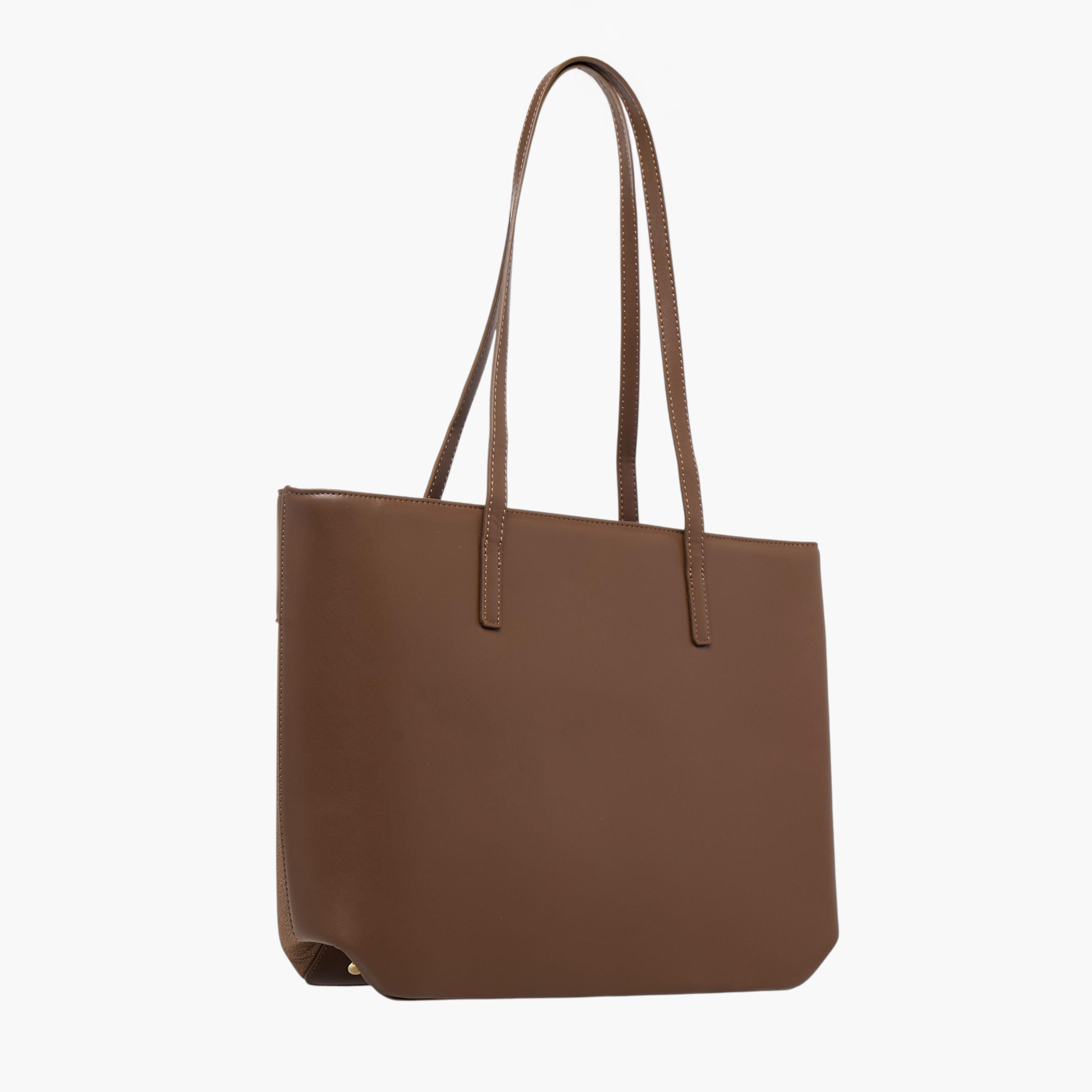 Chrisbella Textured Tote Bag with Pouch-women-bagsandwallets-handbags-image-4