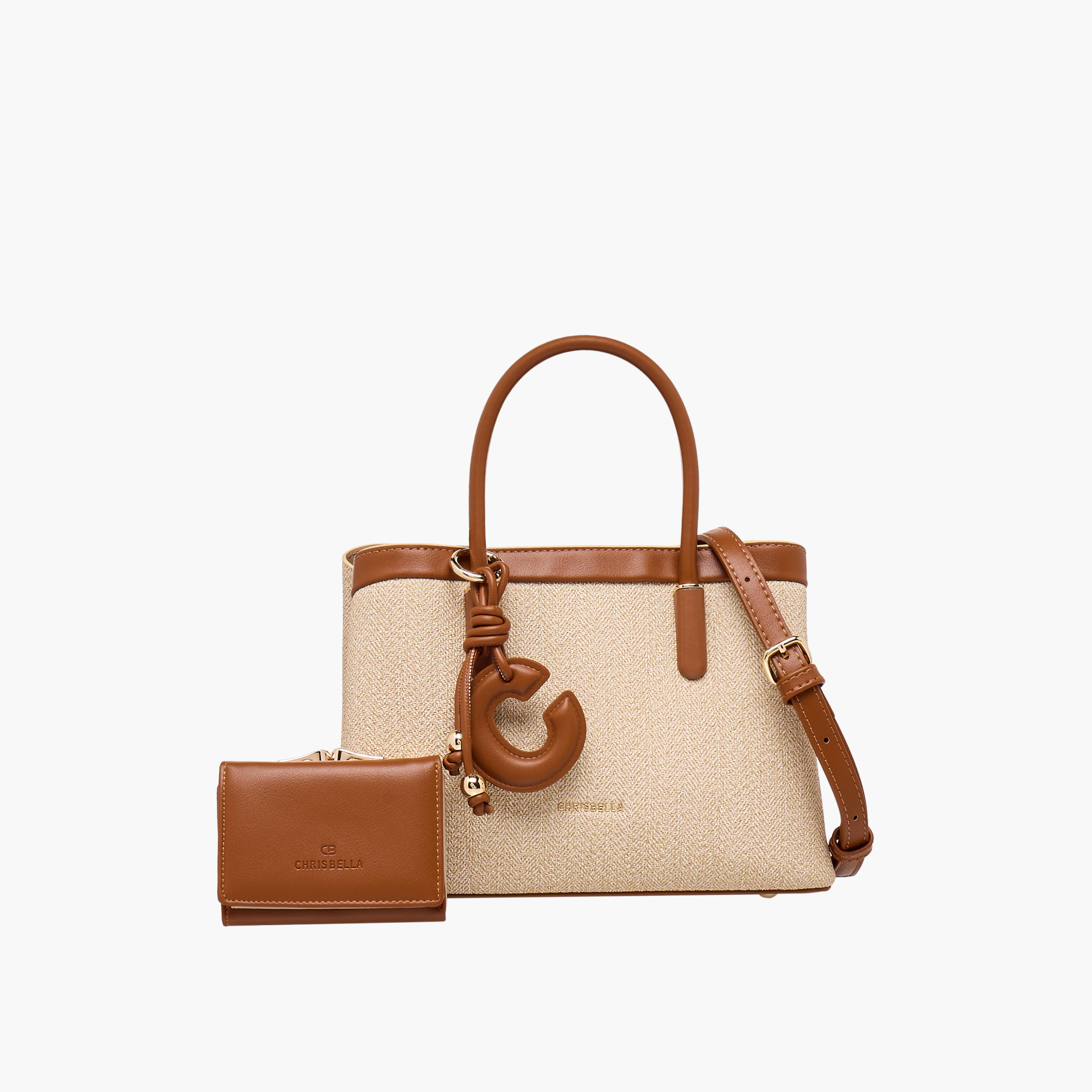 Chrisbella Textured Tote Bag with Wallet-women-bagsandwallets-handbags-image-1