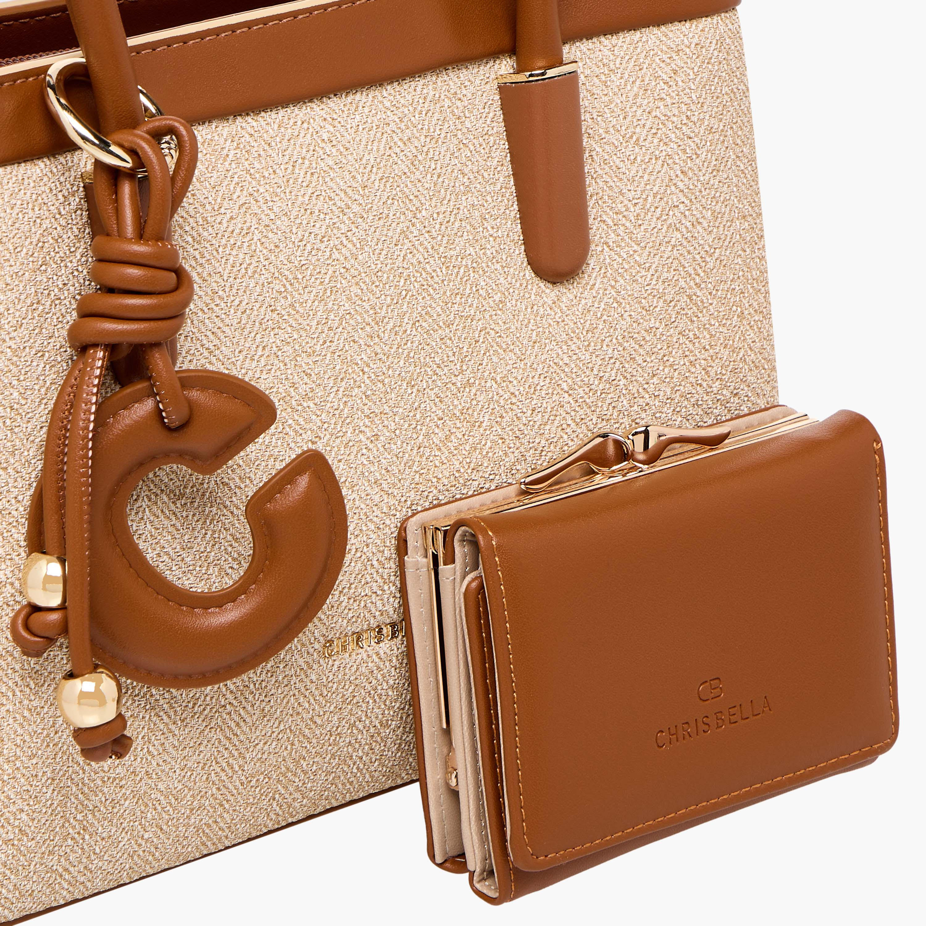Chrisbella Textured Tote Bag with Wallet-women-bagsandwallets-handbags-image-6