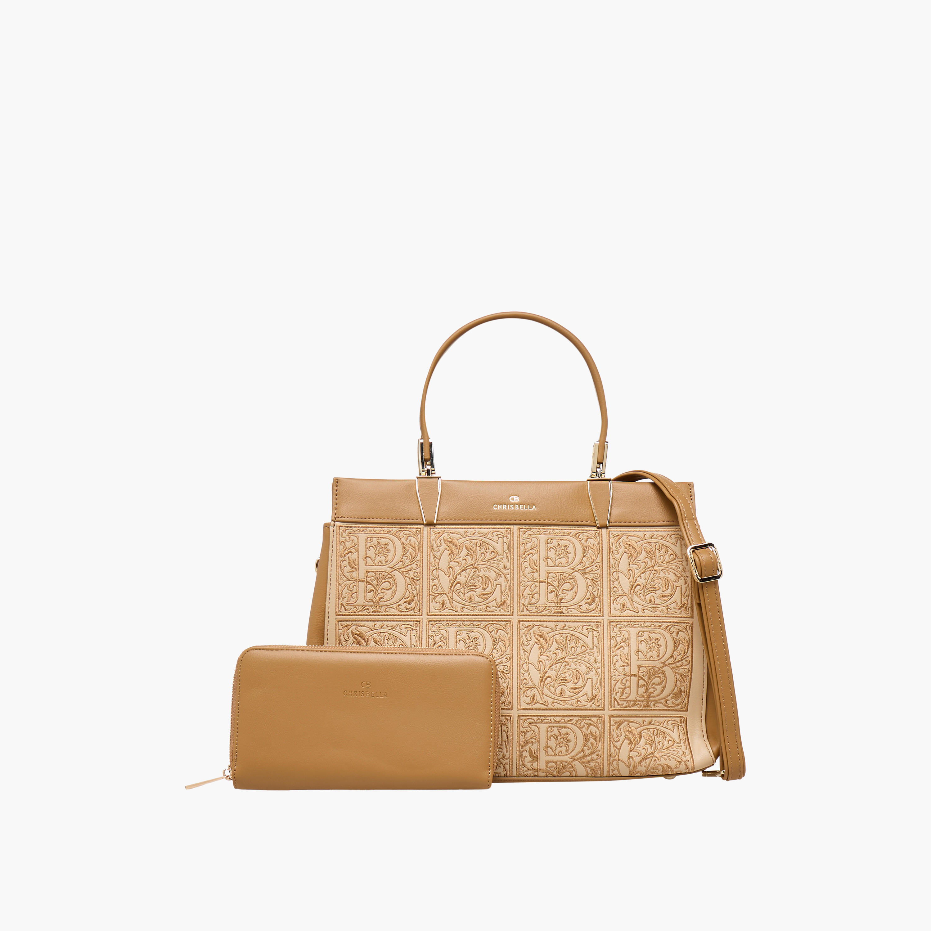 Chrisbella Textured Tote Bag with Wallet-women-bagsandwallets-handbags-image-1