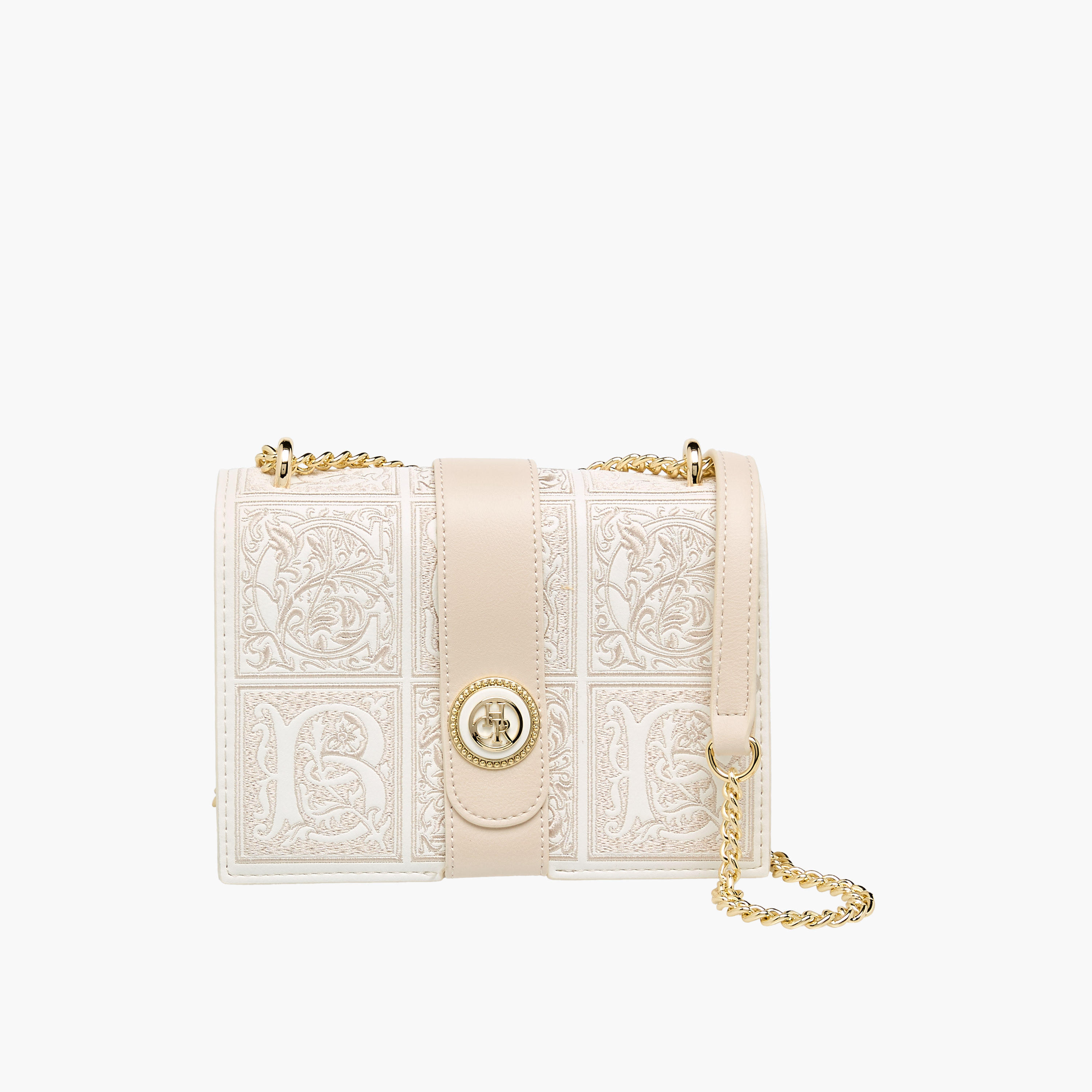 Chrisbella Textured Crossbody Bag with Chain Strap-women-bagsandwallets-handbags-image-1