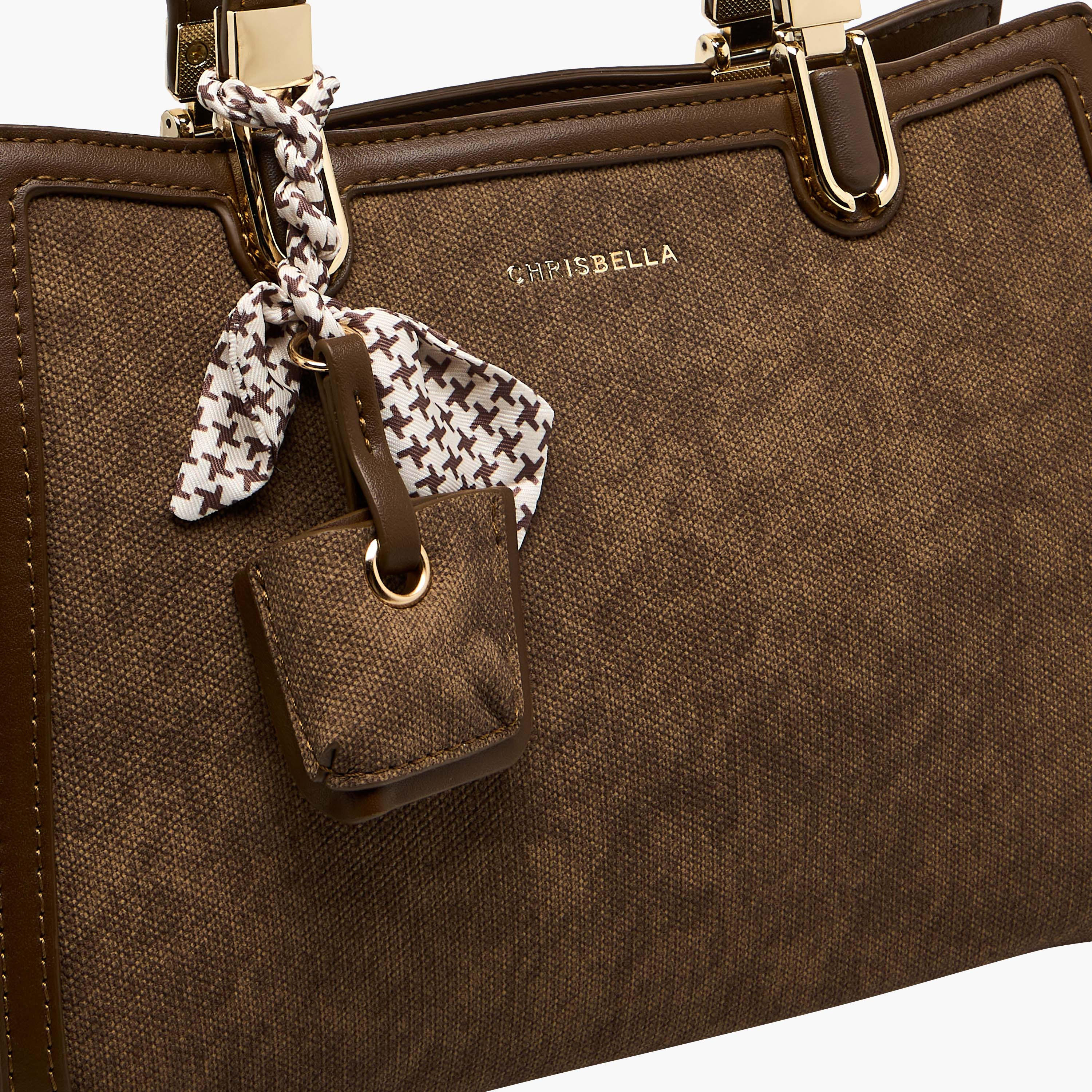Chrisbella Scarf Accent Tote Bag with Pouch-women-bagsandwallets-handbags-image-6