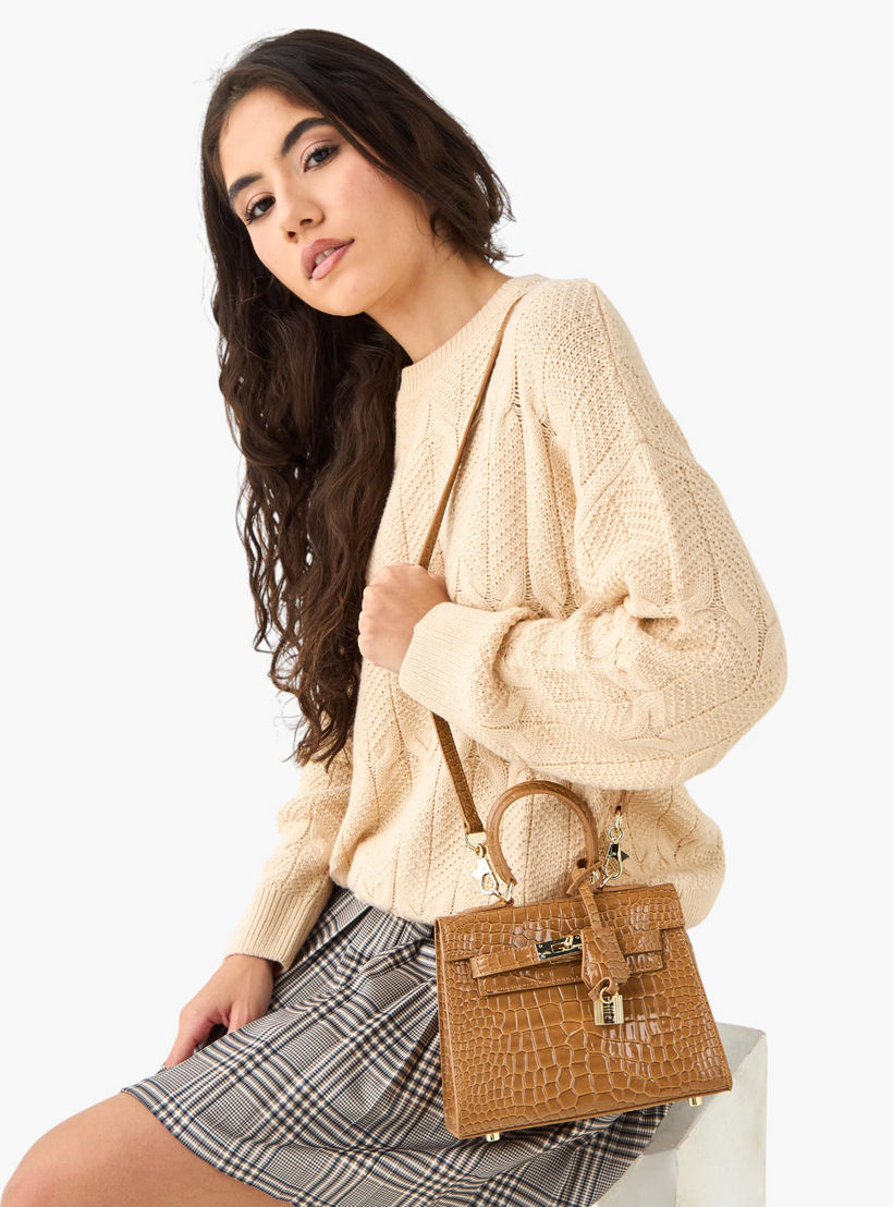 Chrisbella Textured Tote Bag with Detachable Strap-women-bagsandwallets-handbags-image-8