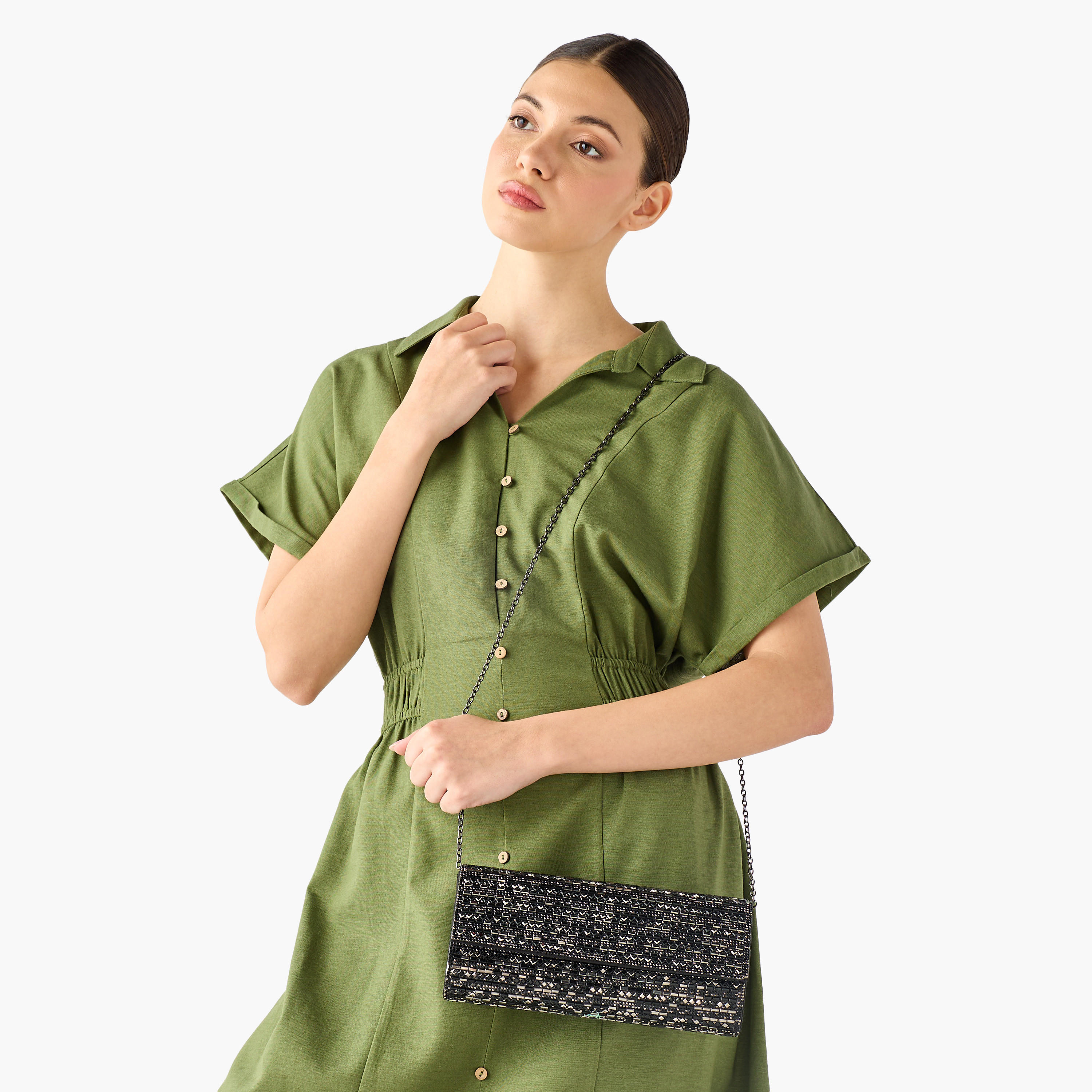 شنطة كلاتش مزيّنة بحزام سلسلة قابل للفصل للنساء من ساشا-women-bagsandwallets-handbags-image-10