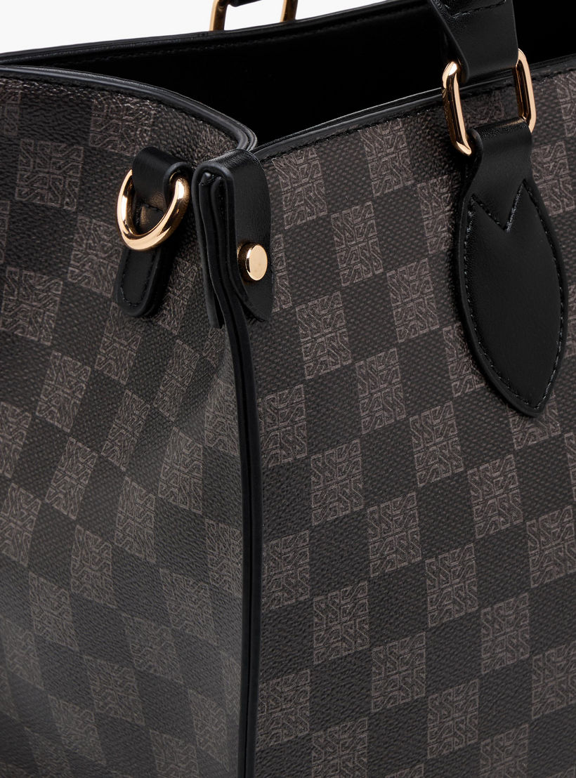 Sasha Tia Checked Tote Bag with Double Handle-women-bagsandwallets-handbags-image-7